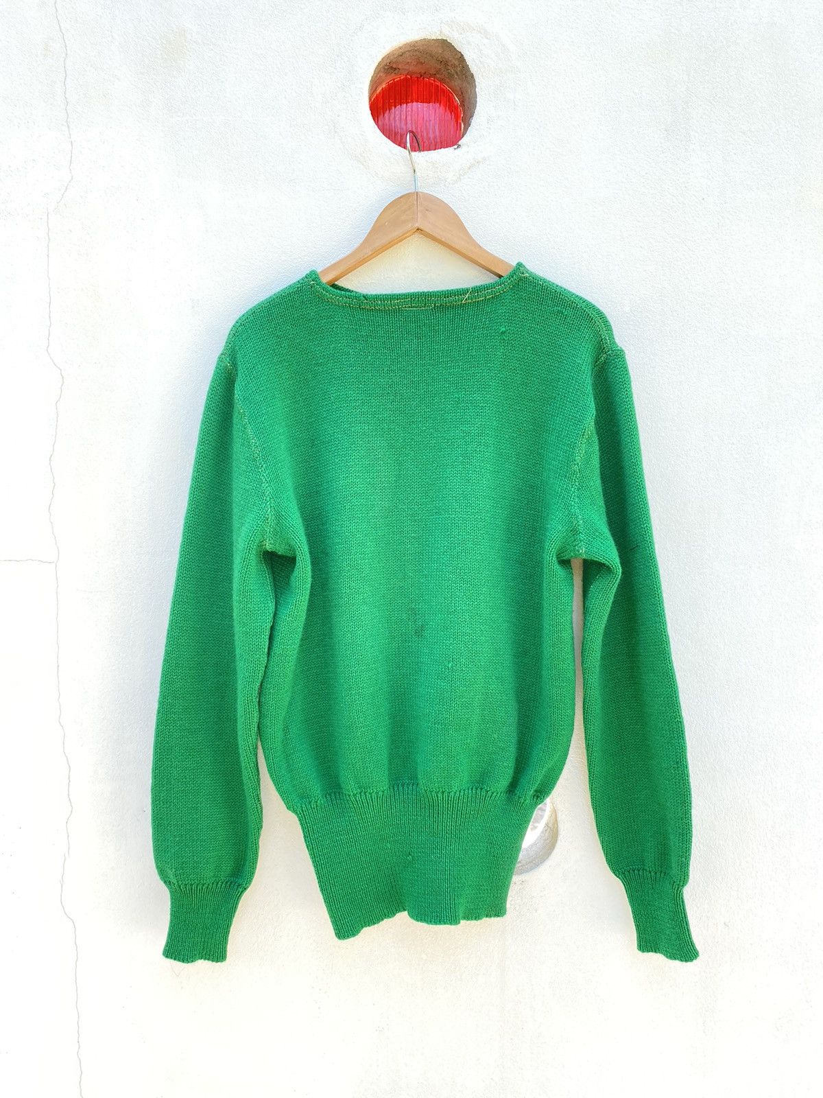 Designer × Vintage Nelson knitting Green Knit Sweater with Front Logo Patch Size M / US 6-8 / IT 42-44 - 2 Thumbnail
