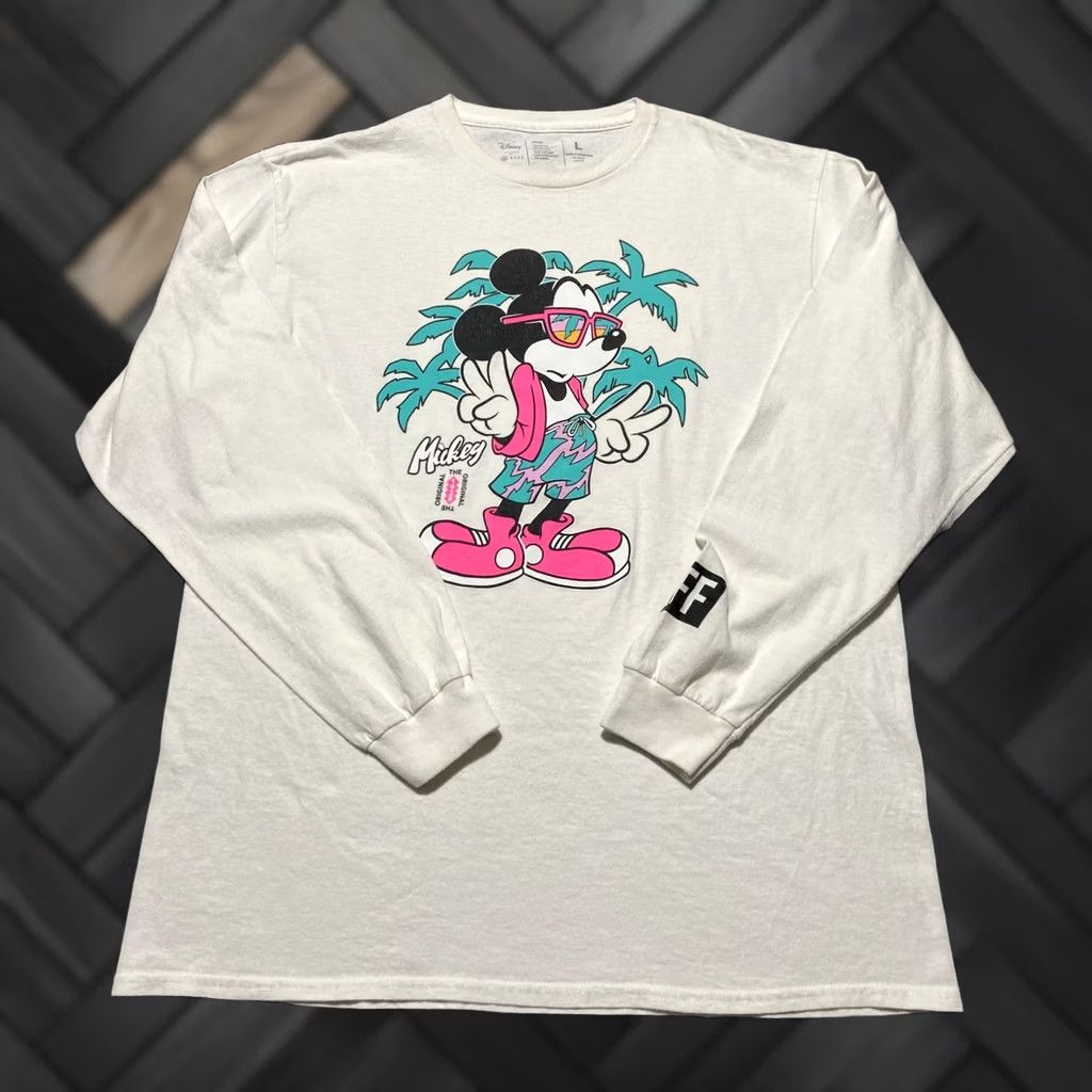 Disney Disney x Neff Mickey Mouse Tropical Long Graphic T-Shirt White Large Size US L / EU 52-54 / 3 - 1 Thumbnail