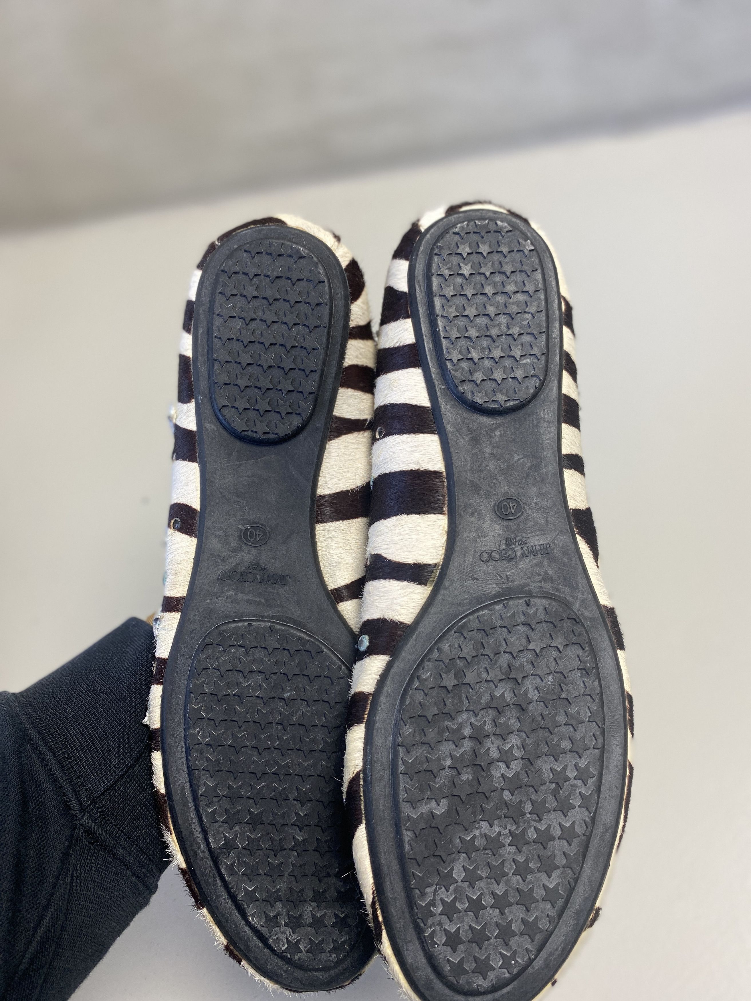 Jimmy Choo Jimmy Choo for H&M leather zebra print flats studded Size US 9 / IT 39 - 4 Thumbnail