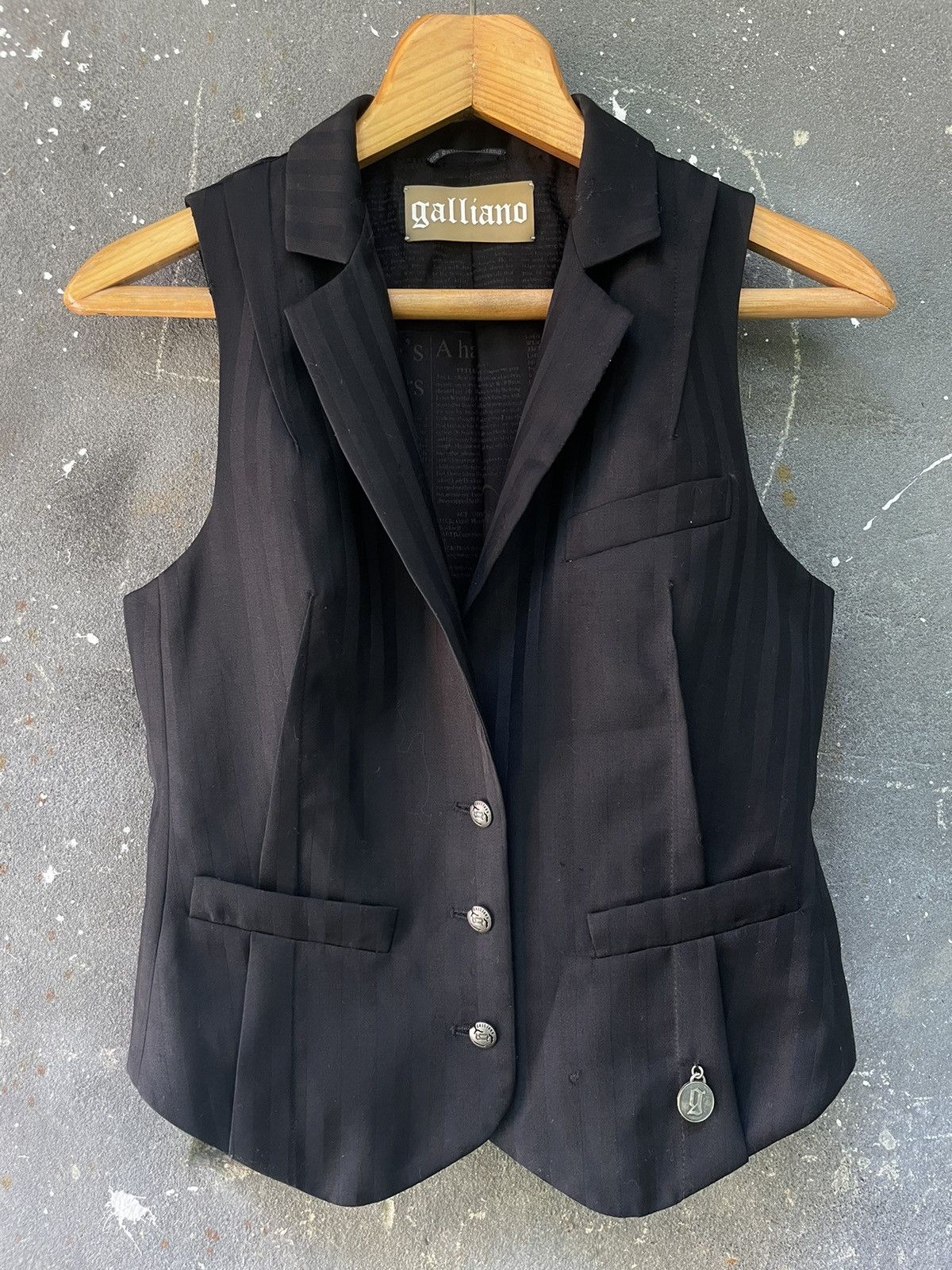 John Galliano Vintage Galliano by John Galliano Seditionaries Vest Wool Size XS / US 0-2 / IT 36-38 - 4 Thumbnail