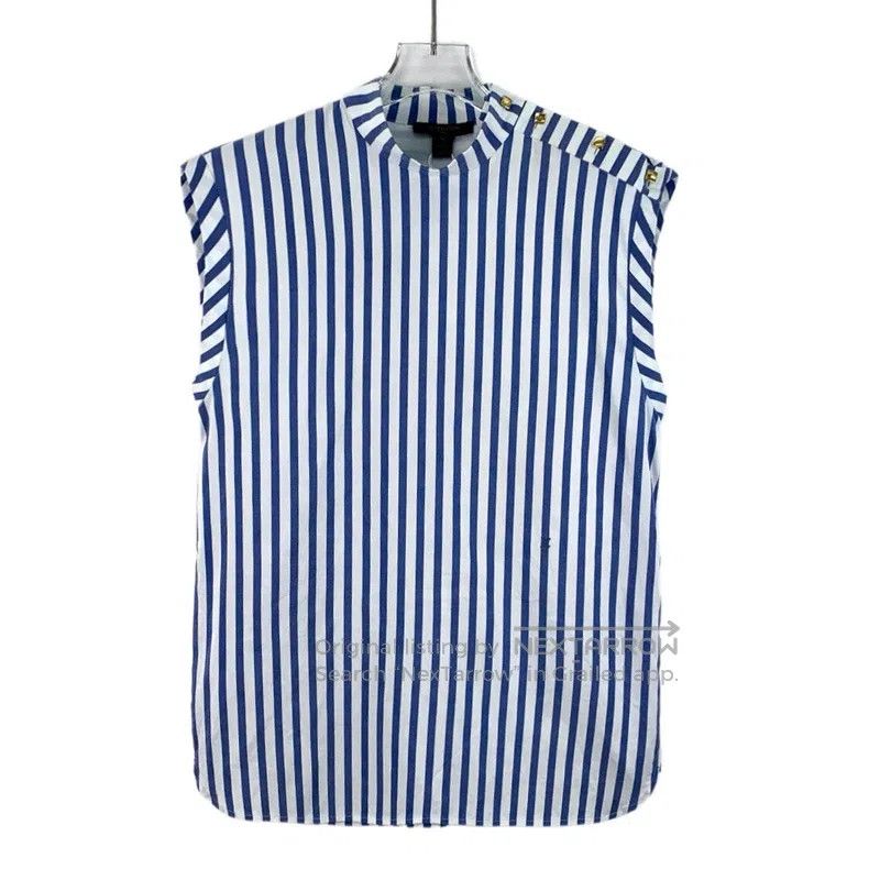 Louis Vuitton Louis Vuitton Blue buttoned striped cotton crewneck sleeve Size XS / US 0-2 / IT 36-38 - 1 Thumbnail