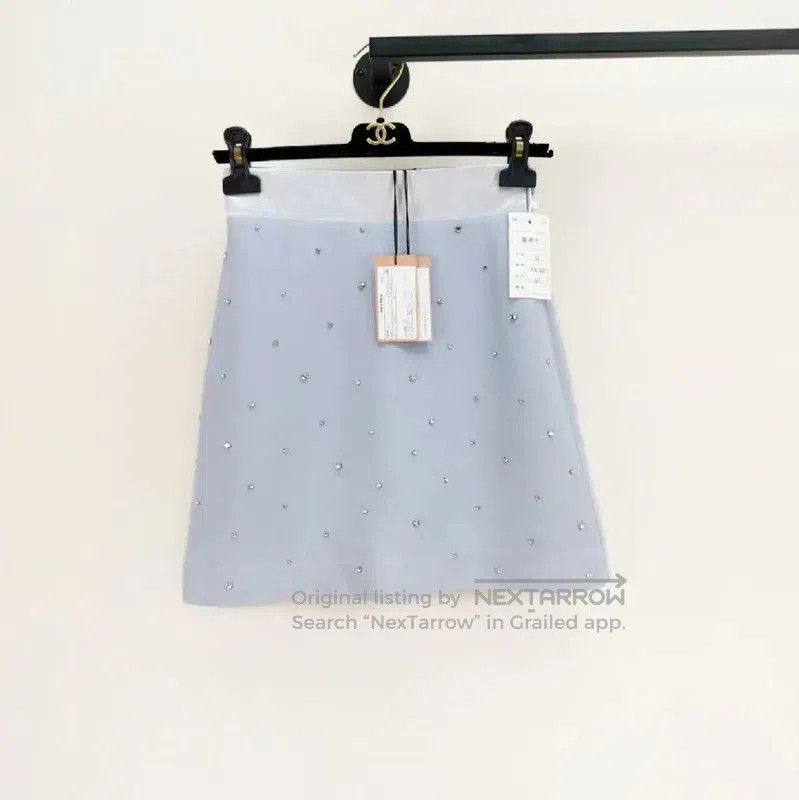 Miu Miu Miu Miu Light Blue Embellished Skirt for Women . Size 23" - 1 Thumbnail
