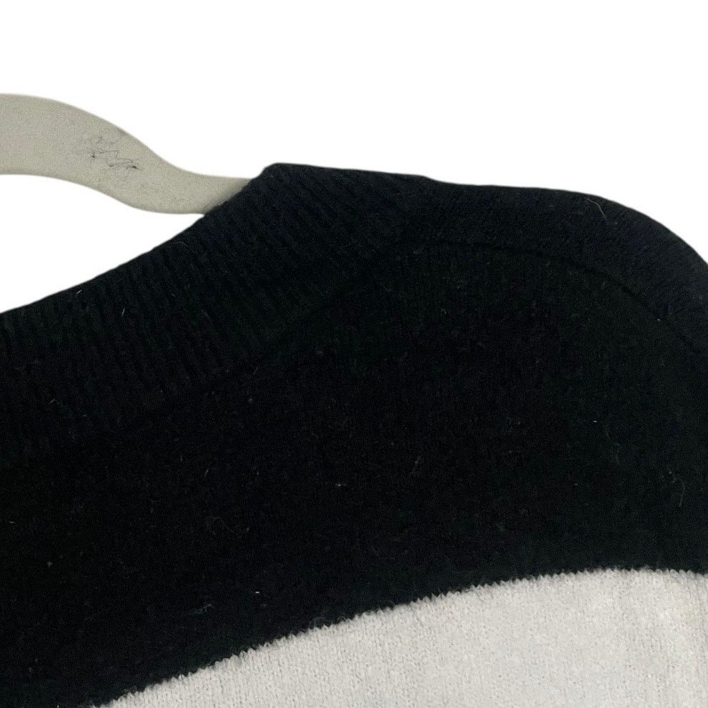 Other Halogen Black & White Thick Striped V-Neck Knit Sweater Size M / US 6-8 / IT 42-44 - 6 Thumbnail