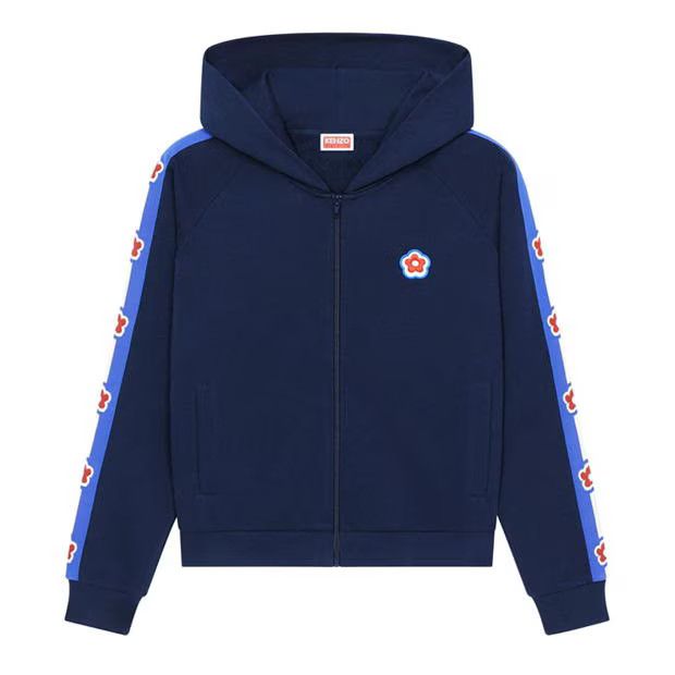 Kenzo o1g2r1mq1024 Floral Logo Hoodie in Blue Size M / US 6-8 / IT 42-44 - 1 Thumbnail