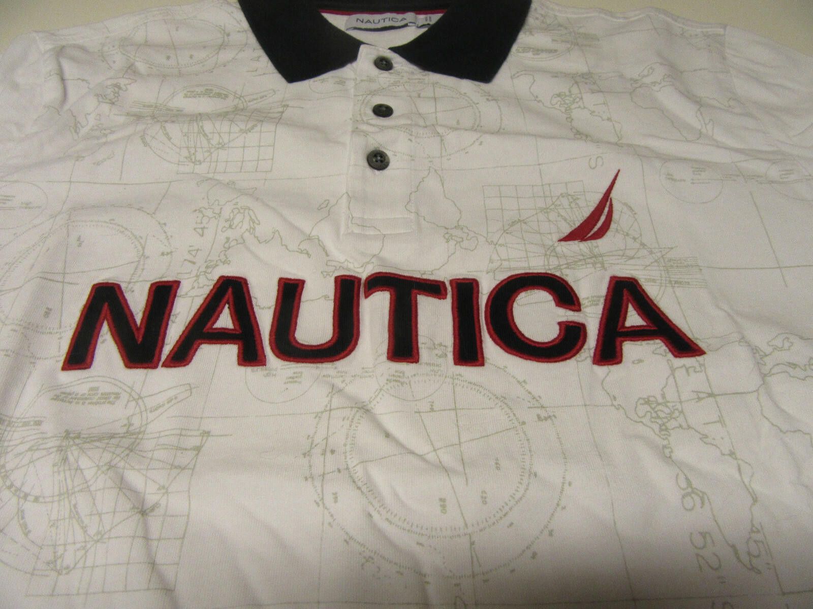 Nautica Nautica Mens Nautical Map Polo Shirt White Large Size US L / EU 52-54 / 3 - 2 Thumbnail