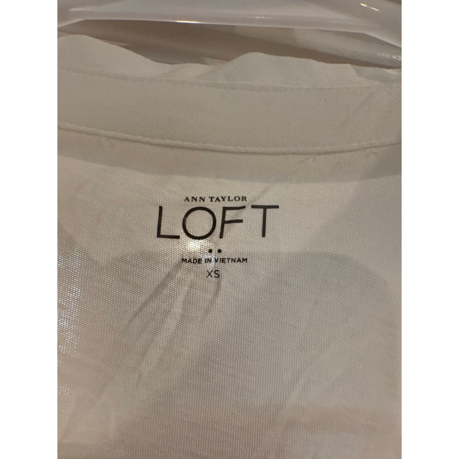 Loft LOFT Ann Taylor Women’s XS White Tunic Blouse Roll Tab Size XS / US 0-2 / IT 36-38 - 3 Thumbnail