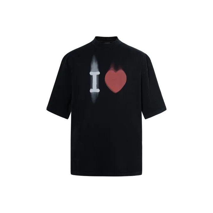 Balenciaga I Heart Print Short Sleeve T-Shirt