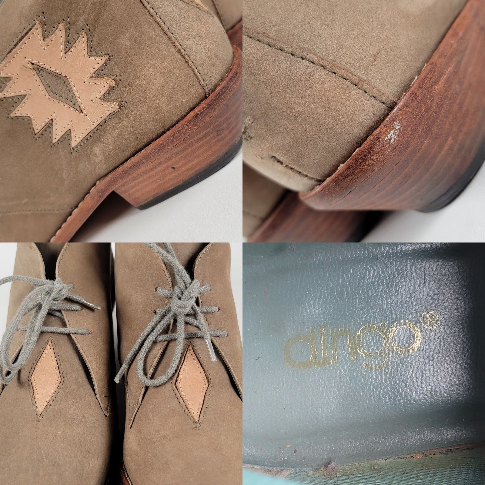 Vintage Dingo Tan Suede Lace Up Ankle Boots Western Cowgirl Boho Women's Size 8.5 M Size US 9 / IT 39 - 9 Thumbnail
