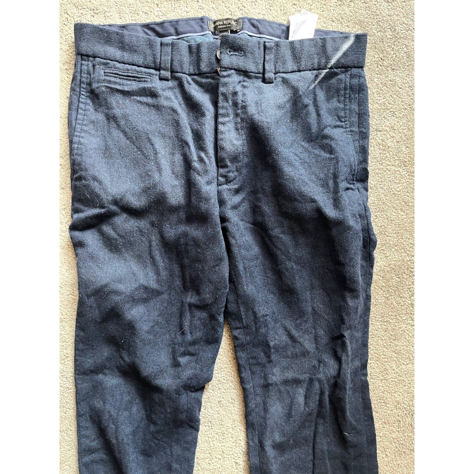 Banana Republic VINTAGE Banana Republic Aiden Pant Navy Blue Wool Blend Men's 32x32 Slim fit Size US 32 / EU 48 - 2 Thumbnail