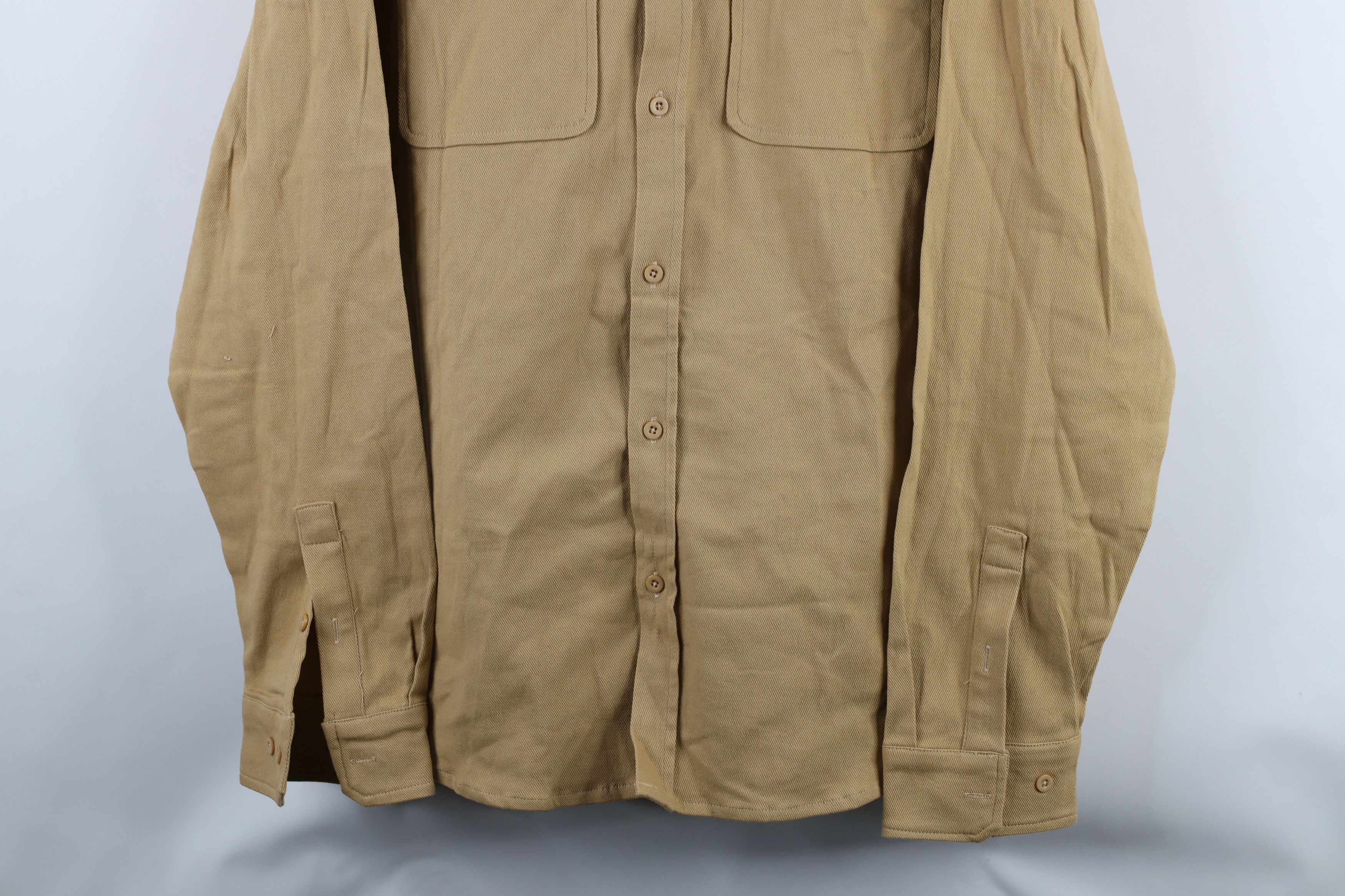 Vintage Vintage 90s Streetwear Collared Button Shirt Wheat Brown Size US L / EU 52-54 / 3 - 3 Thumbnail