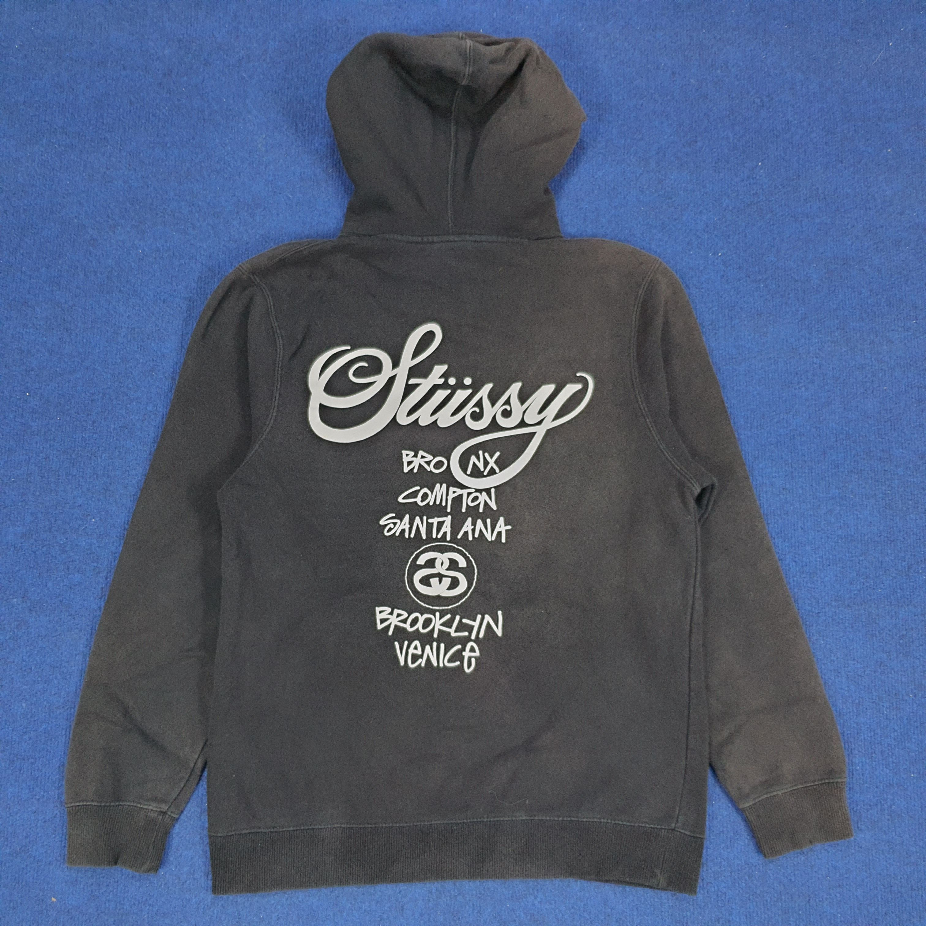 Stussy × Vintage Vintage Stussy Bronx Compton Santa Ana World Tour Hoodie Size US S / EU 44-46 / 1 - 1 Thumbnail