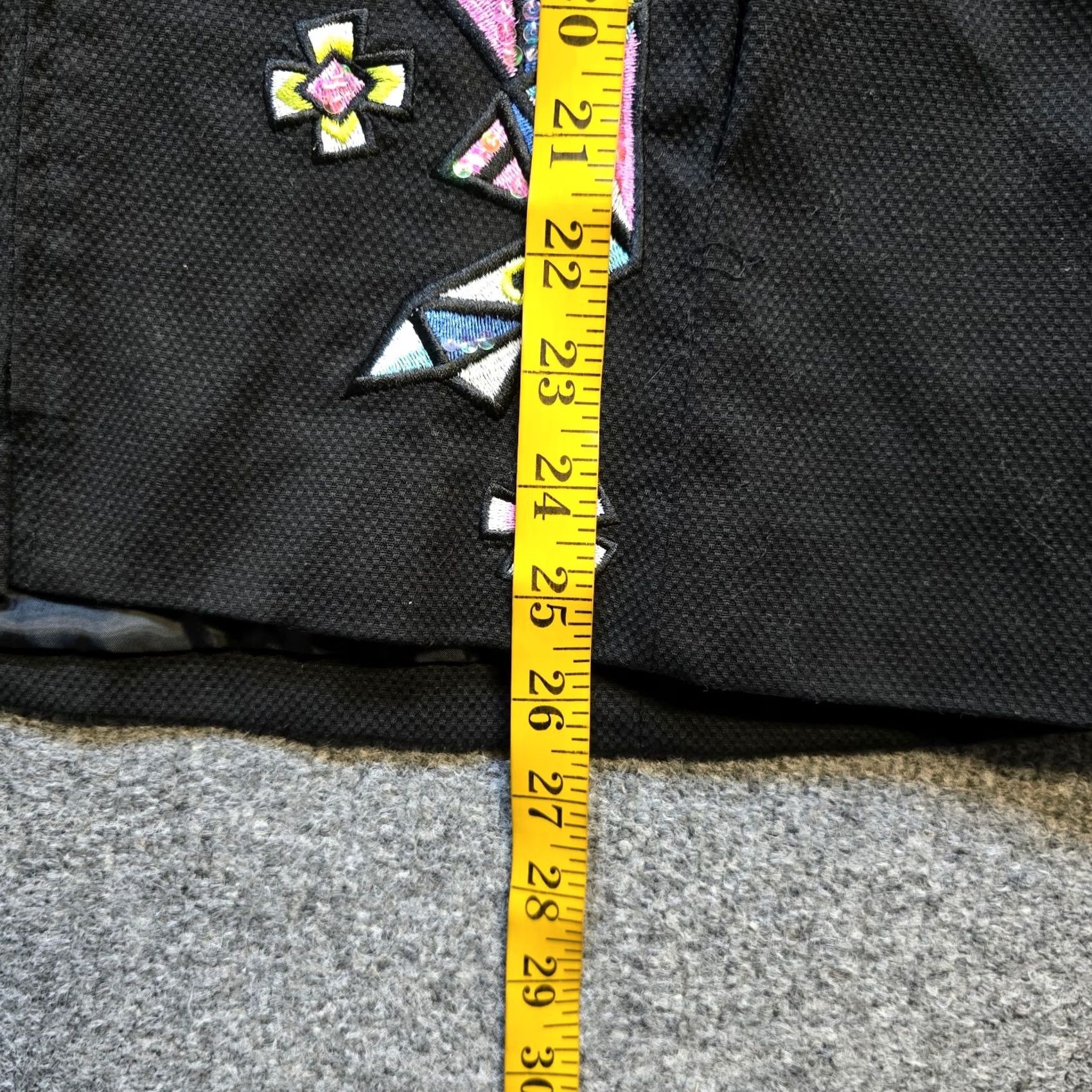 Bob Mackie Bob Mackie Jacket Womens Large Black 3/4 Sleeve Full Zip Embellished Art Casual Size L / US 10 / IT 46 - 6 Thumbnail