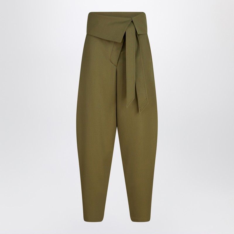 The Attico The Attico Military Green Wool Gabardine Trousers Size 27" / US 4 / IT 40 - 1 Thumbnail