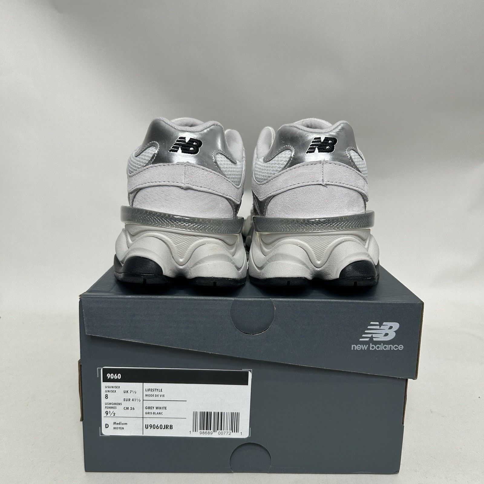 New Balance New Balance 9060 'White Black Metallic Silver' U9060JRB Size US 8 / EU 41 - 5 Thumbnail