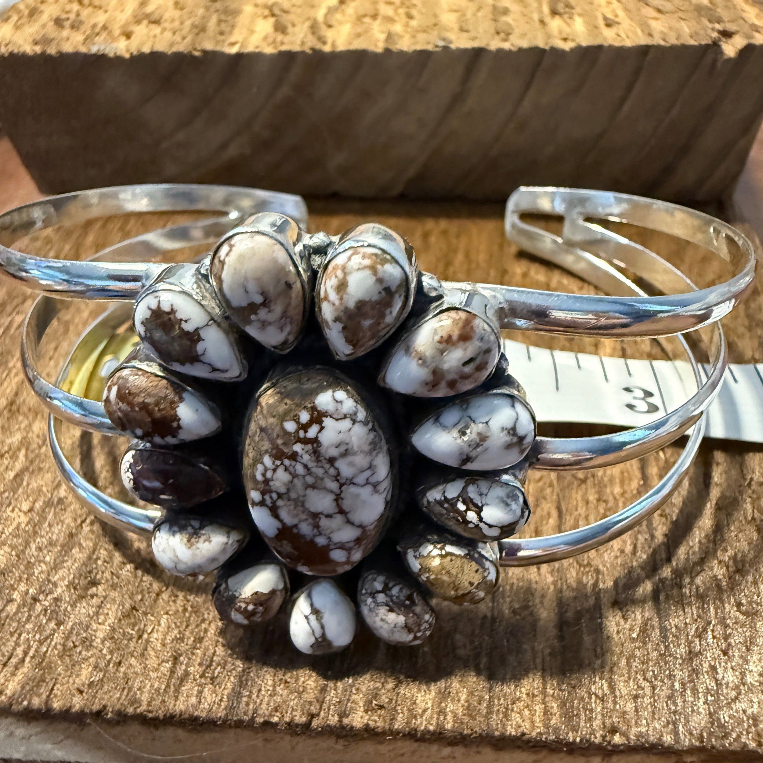 Other Wild Horse Turquoise Adjustable Sterling Silver Cuff Size ONE SIZE - 6 Thumbnail