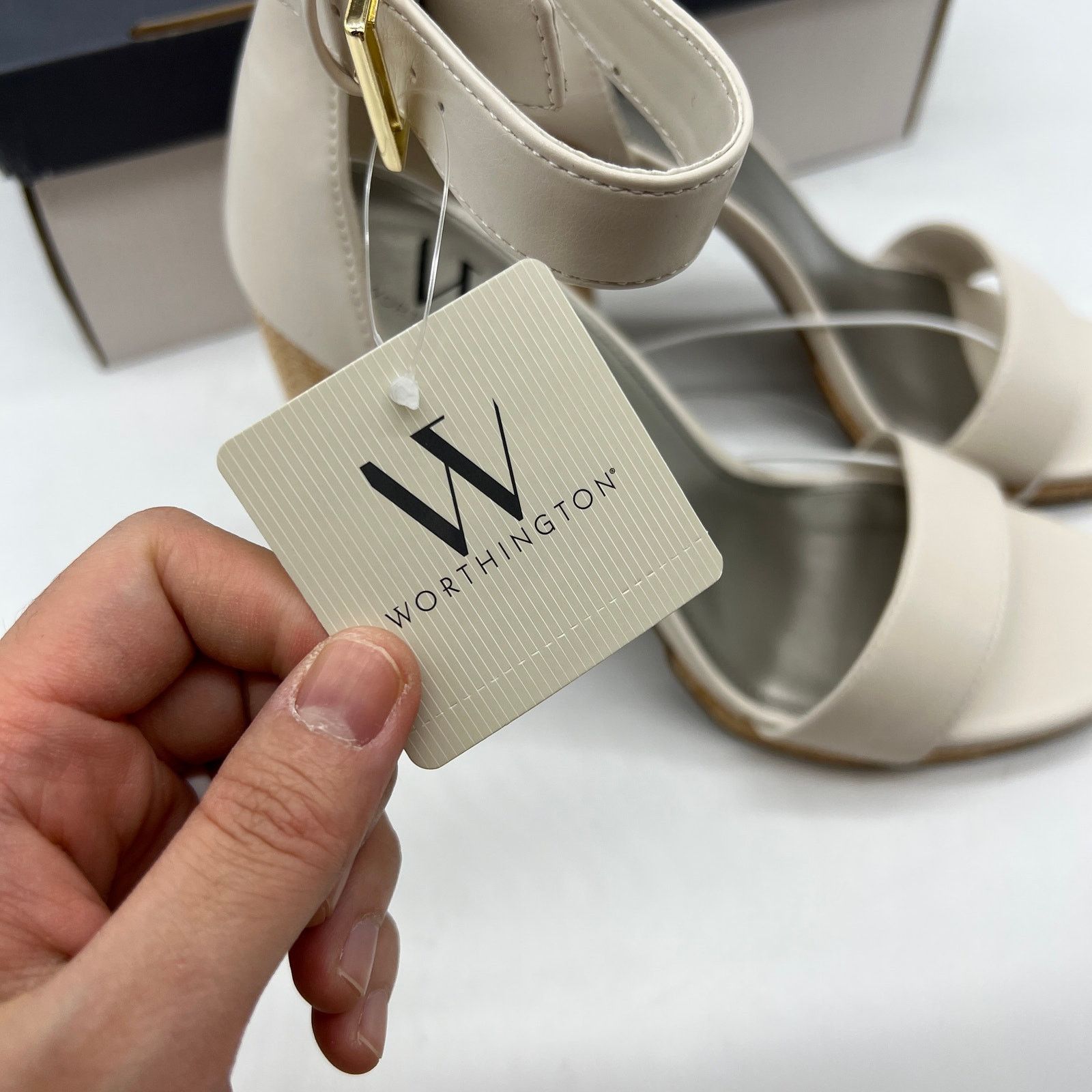 Other Worthington Womens Lynch Heeled Sandals Ivory Size US 9.5 / IT 39.5 - 6 Thumbnail