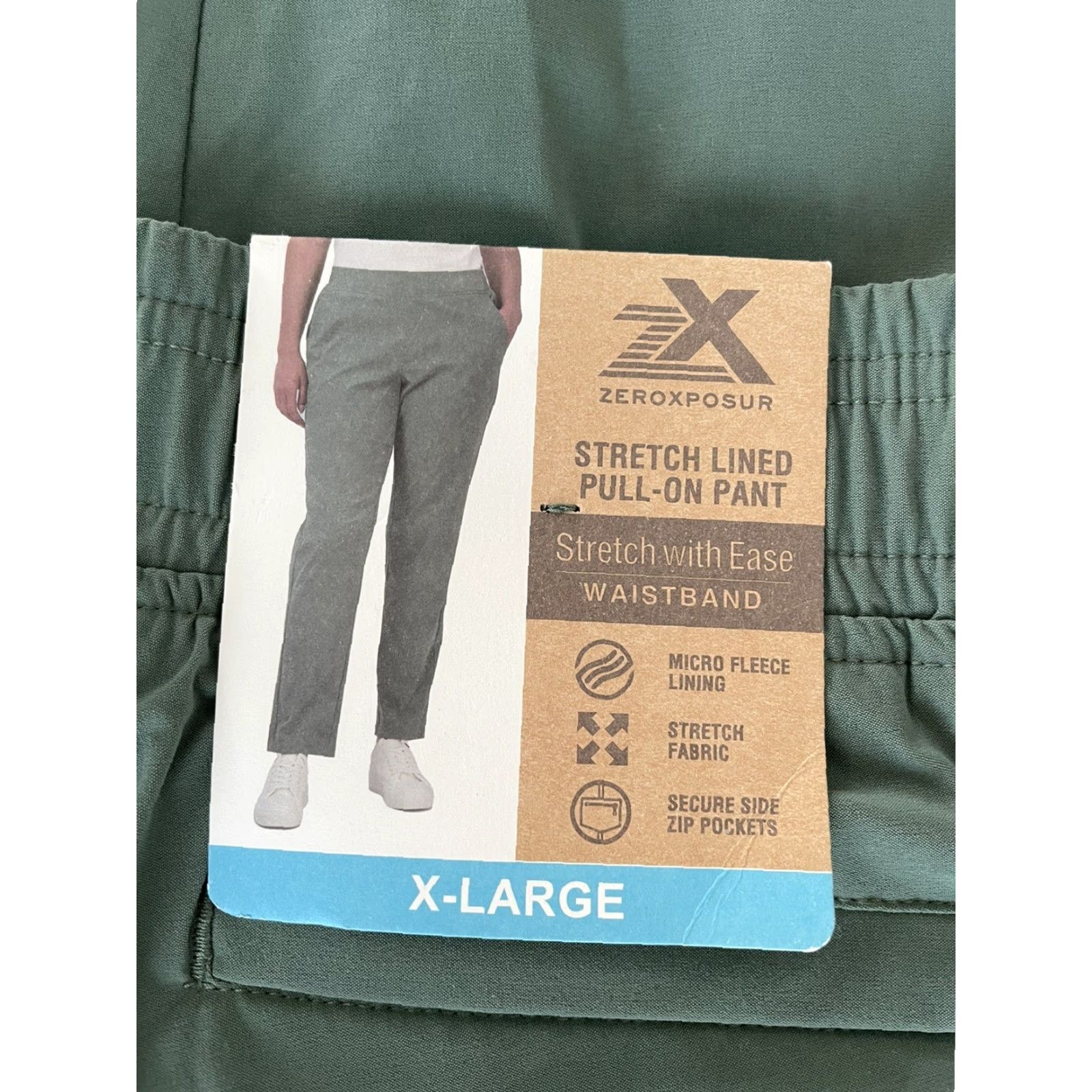 ZeroXposur NWT ZeroXposur Stretch Pull On Pants XL Green Zip Pockets Jogger Women Size XL City Hip Hop 80s 90s Commuter Style Pants Size 40" / US 18 - 3 Thumbnail