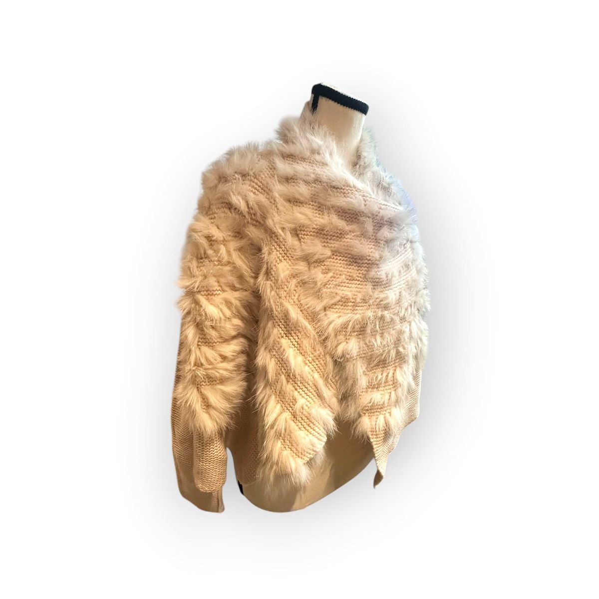 Pinko Women’s Designer M Blush Pinko Italian Wool & Fur Cardigan Size M / US 6-8 / IT 42-44 - 8 Thumbnail