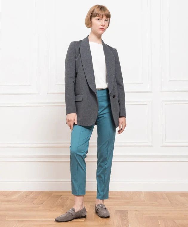 Loro Piana o1srvl11e0824 Derk Pant in Turquoise Size 28" / US 6 / IT 42 - 5 Thumbnail