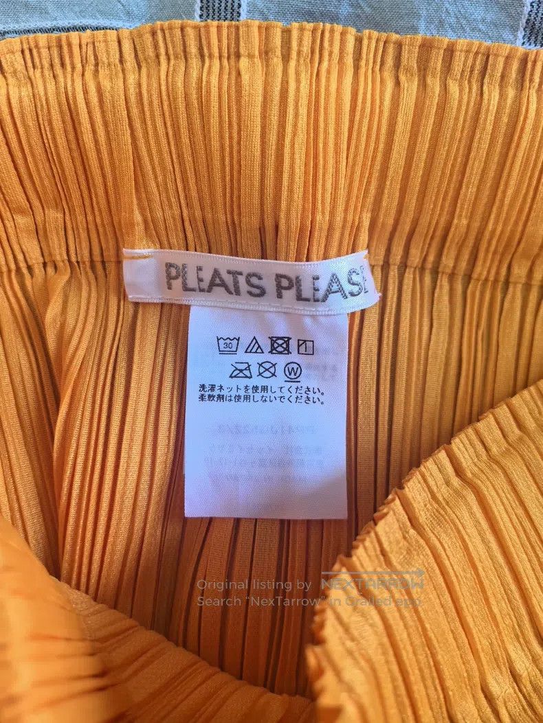 Issey Miyake Issey Miyake size:3 Orange Midi Skirt Size 31" - 3 Thumbnail
