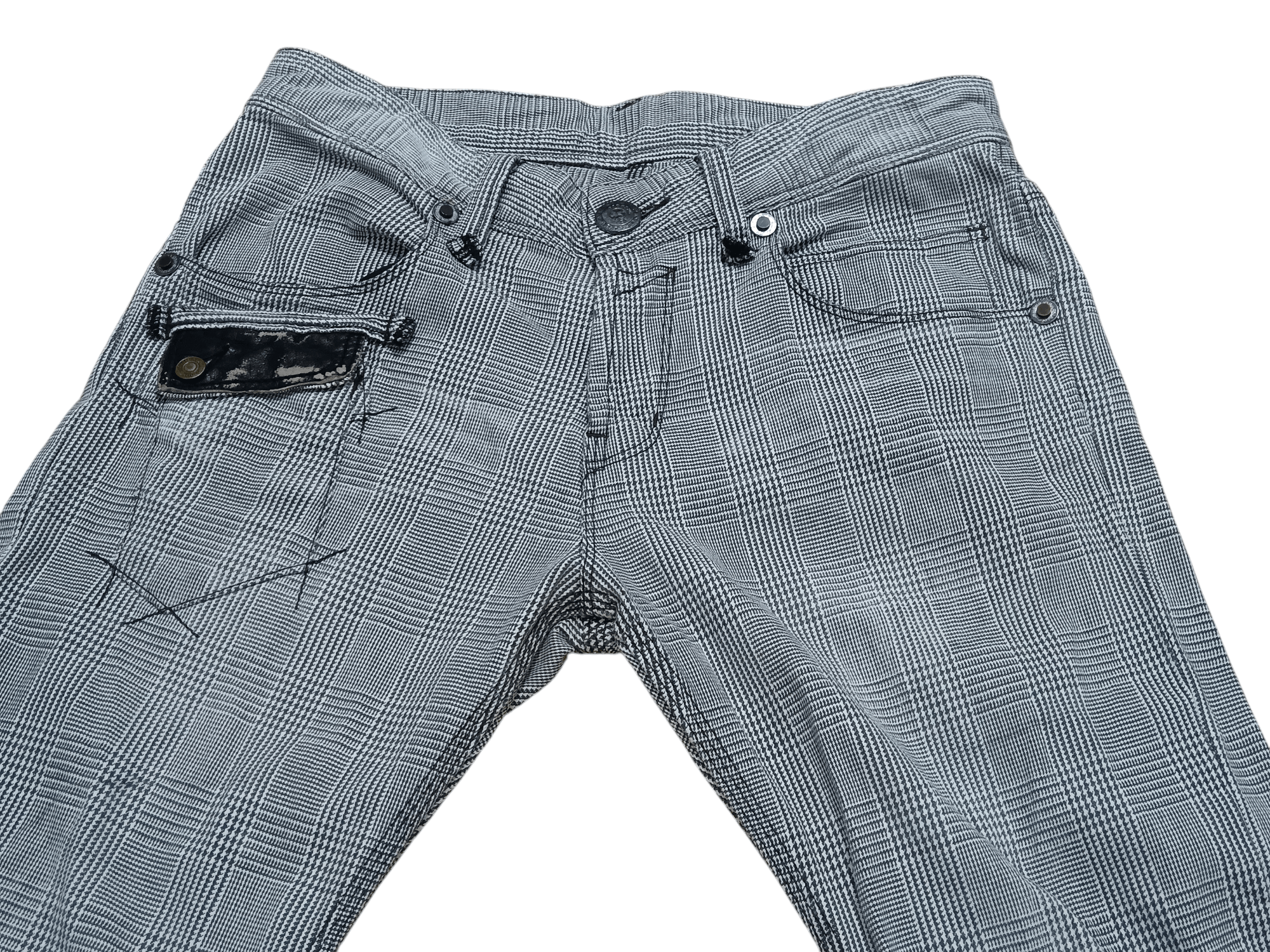 Japanese Brand RATTLE TRAP PUNK TARTAN MULTIPOCKET FLARED PANT Size US 33 - 2 Thumbnail