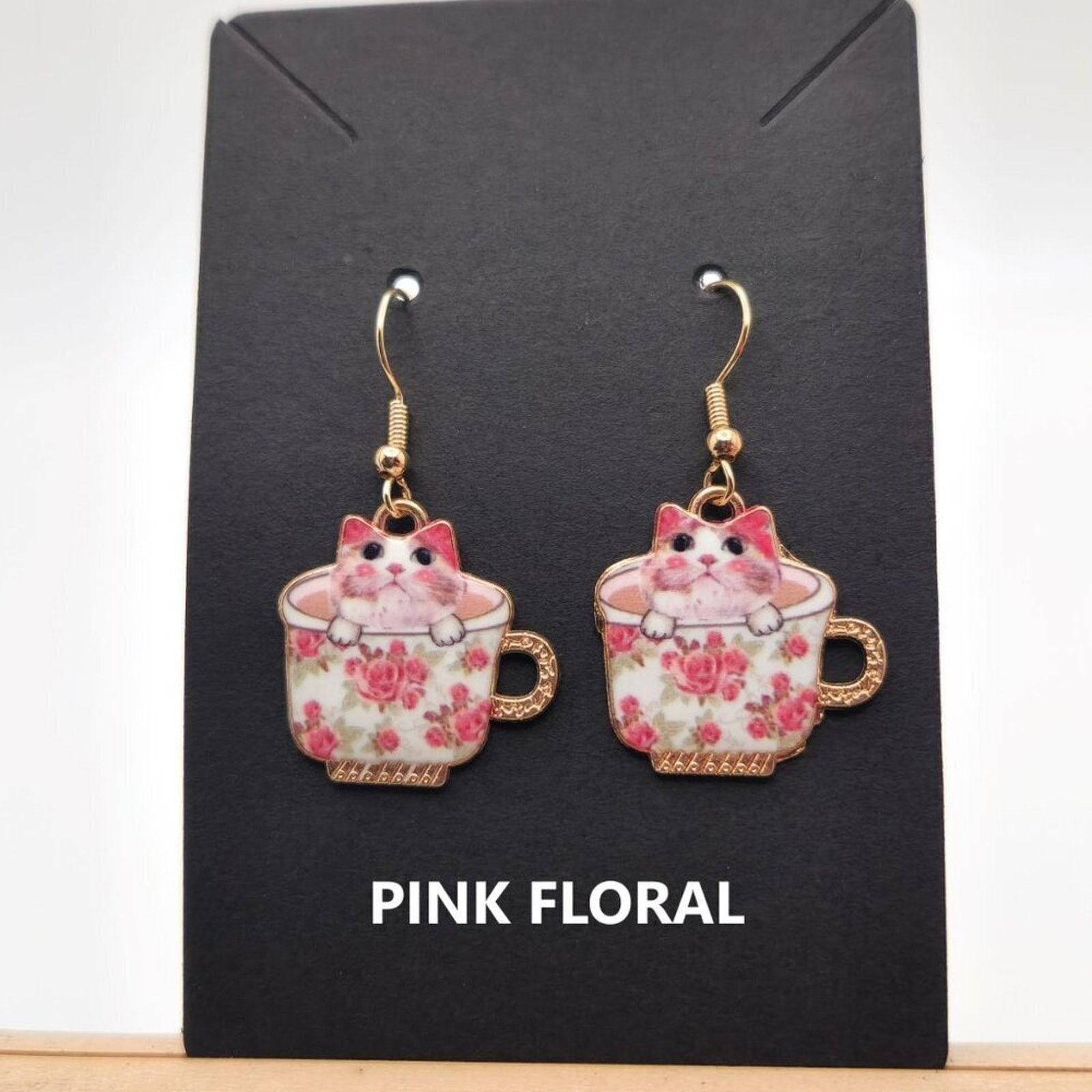 Other Calico Cat Teacup Earrings – Handmade & Customizable Size ONE SIZE - 11 Thumbnail