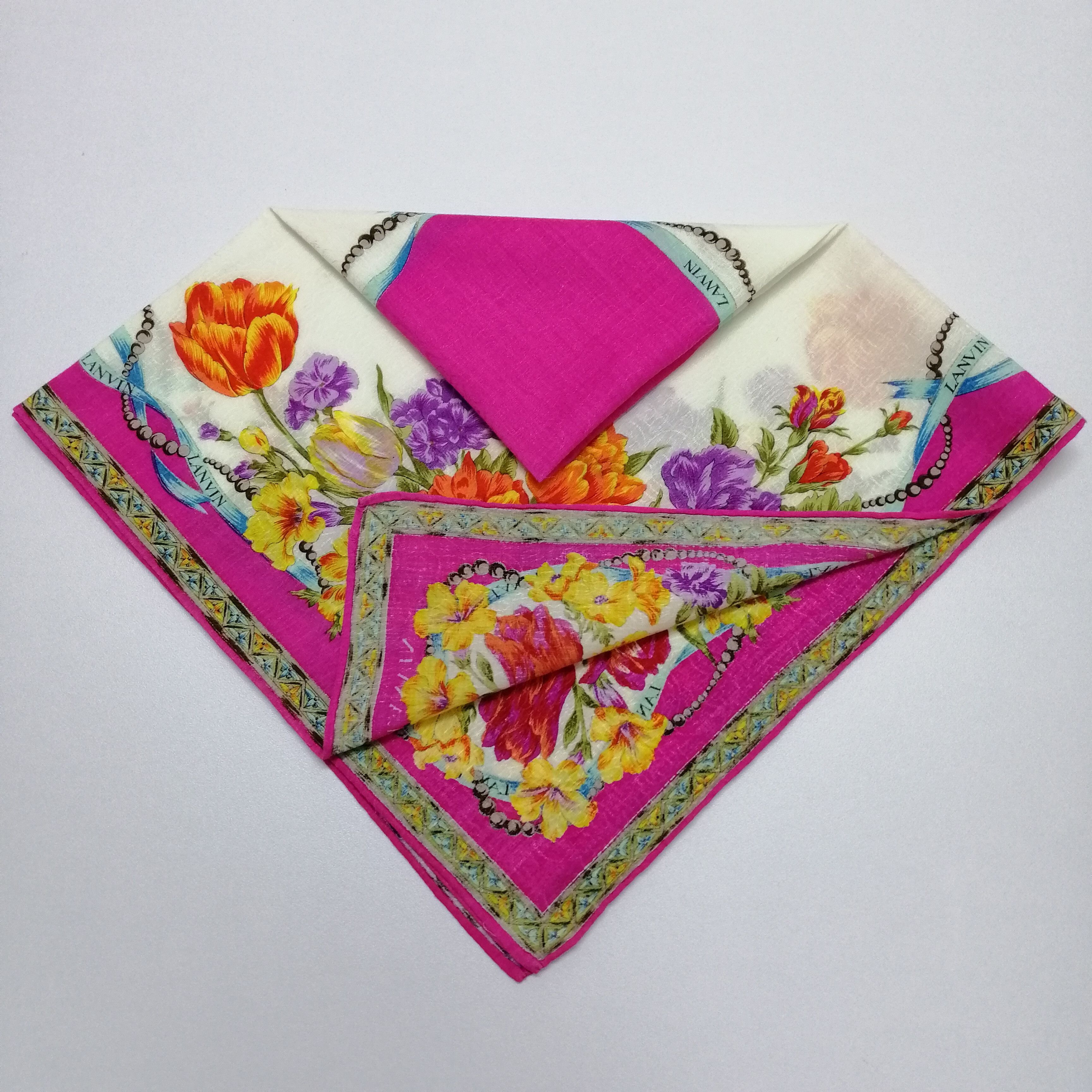 Lanvin Vintage Lanvin Handkerchief/Neckerchief/Bandana-KD1259 Size ONE SIZE - 4 Thumbnail