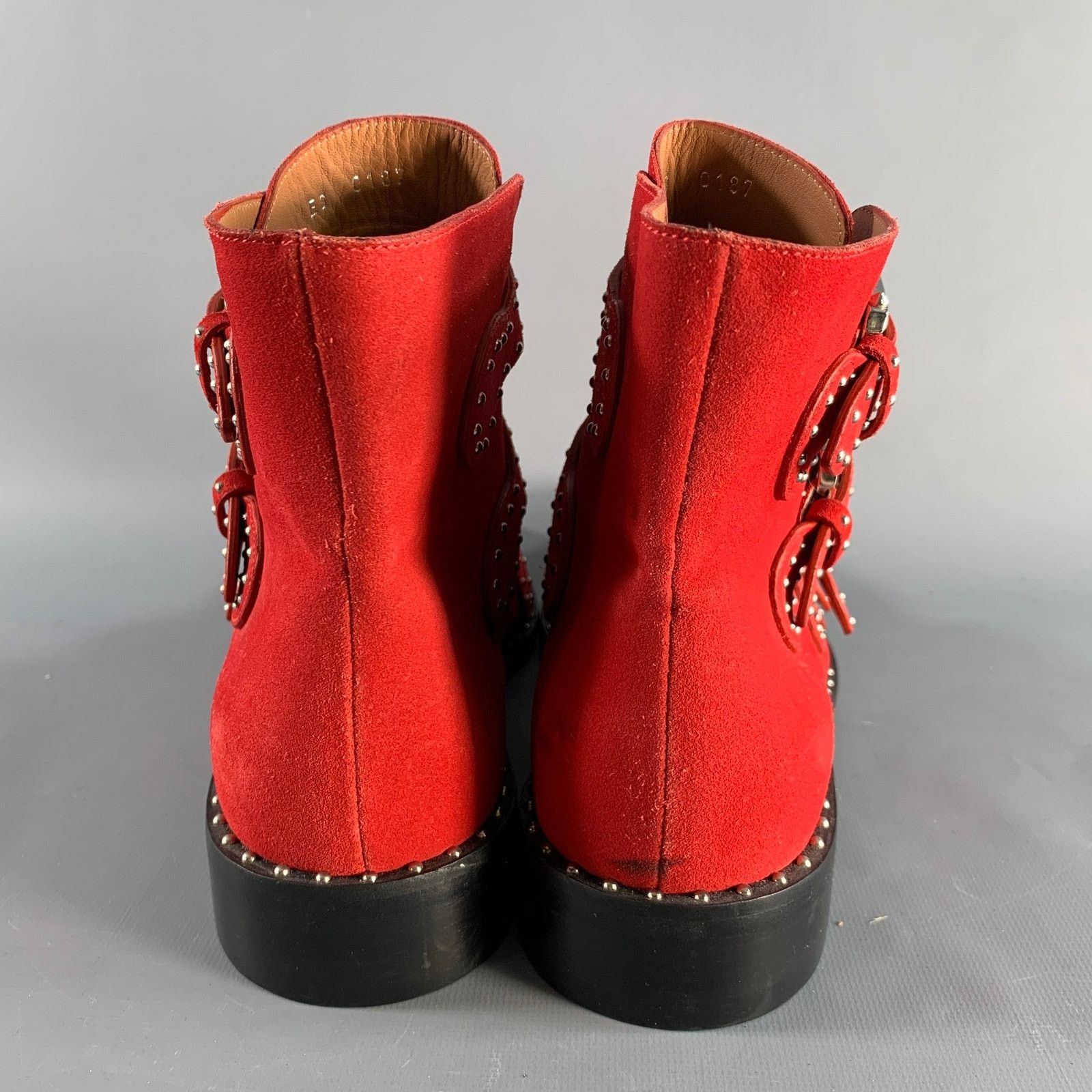 Givenchy GIVENCHY Size 9 Red Studded Leather Belted Boots Size US 9 / EU 42 - 3 Thumbnail
