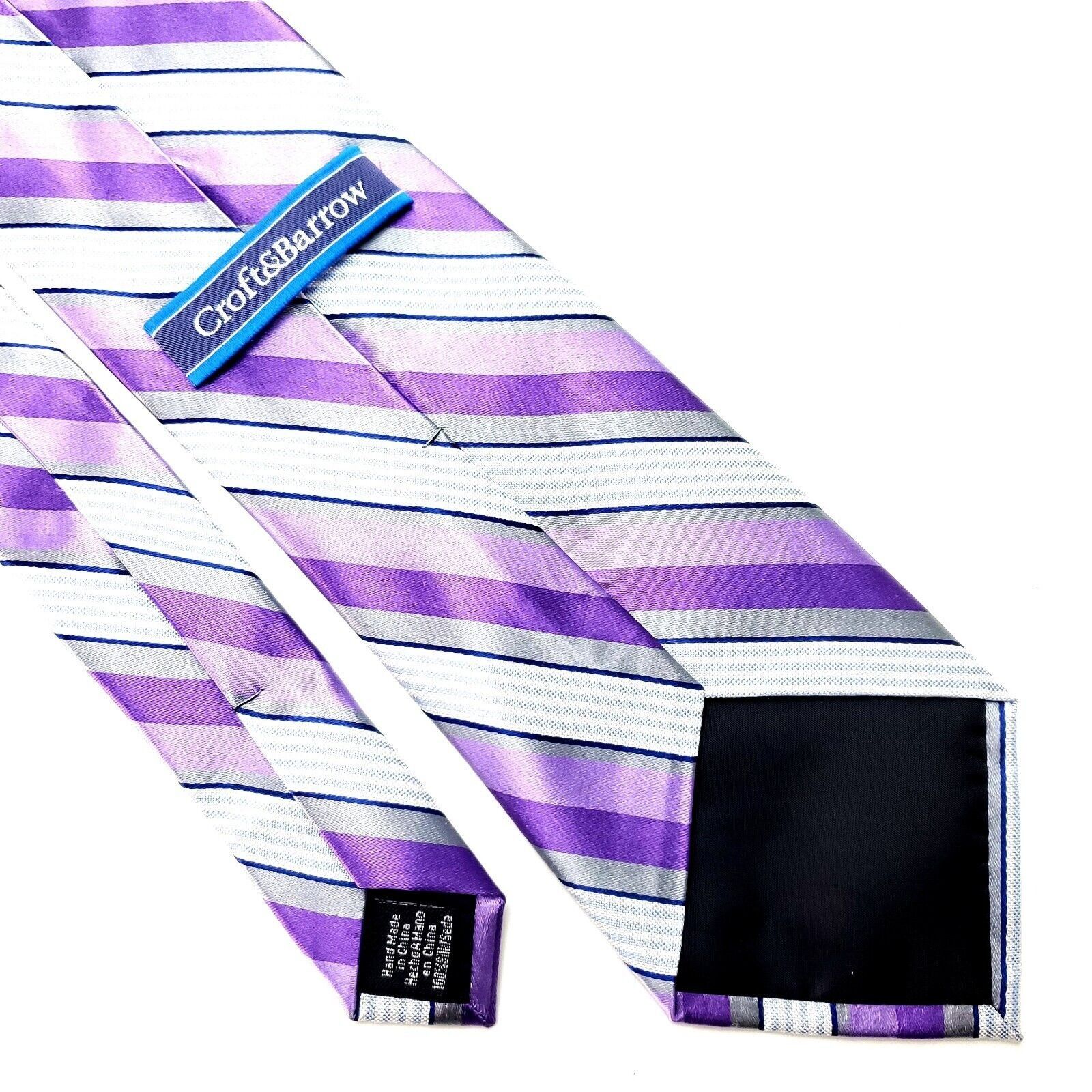 Croft & Barrow Croft Barrow Silk Tie Purple Striped Woven Size ONE SIZE - 3 Thumbnail