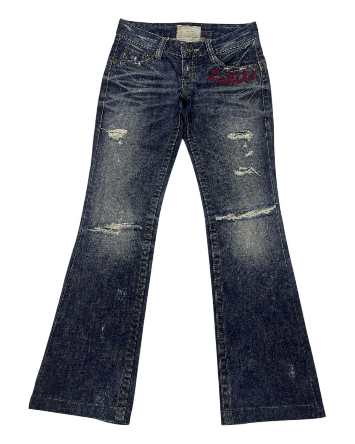 Beauty Beast × Japanese Brand Vintage Flare Jeans Lolita Brand Bootcut Distressed Denim Size 29" - 1 Thumbnail