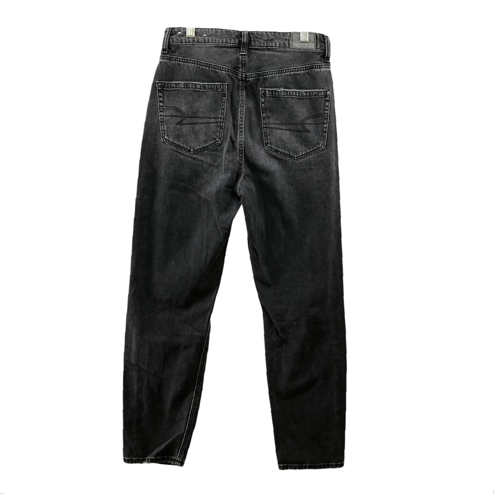 American Eagle Outfitters VINTAGE American Eagle Highest Rise Mom Jean Womens 2R Black Charcoal Ripped Knee Denim 5-Pocket Stretch Distressed Jeans Womens Size 26" / US 2 / IT 38 - 2 Thumbnail