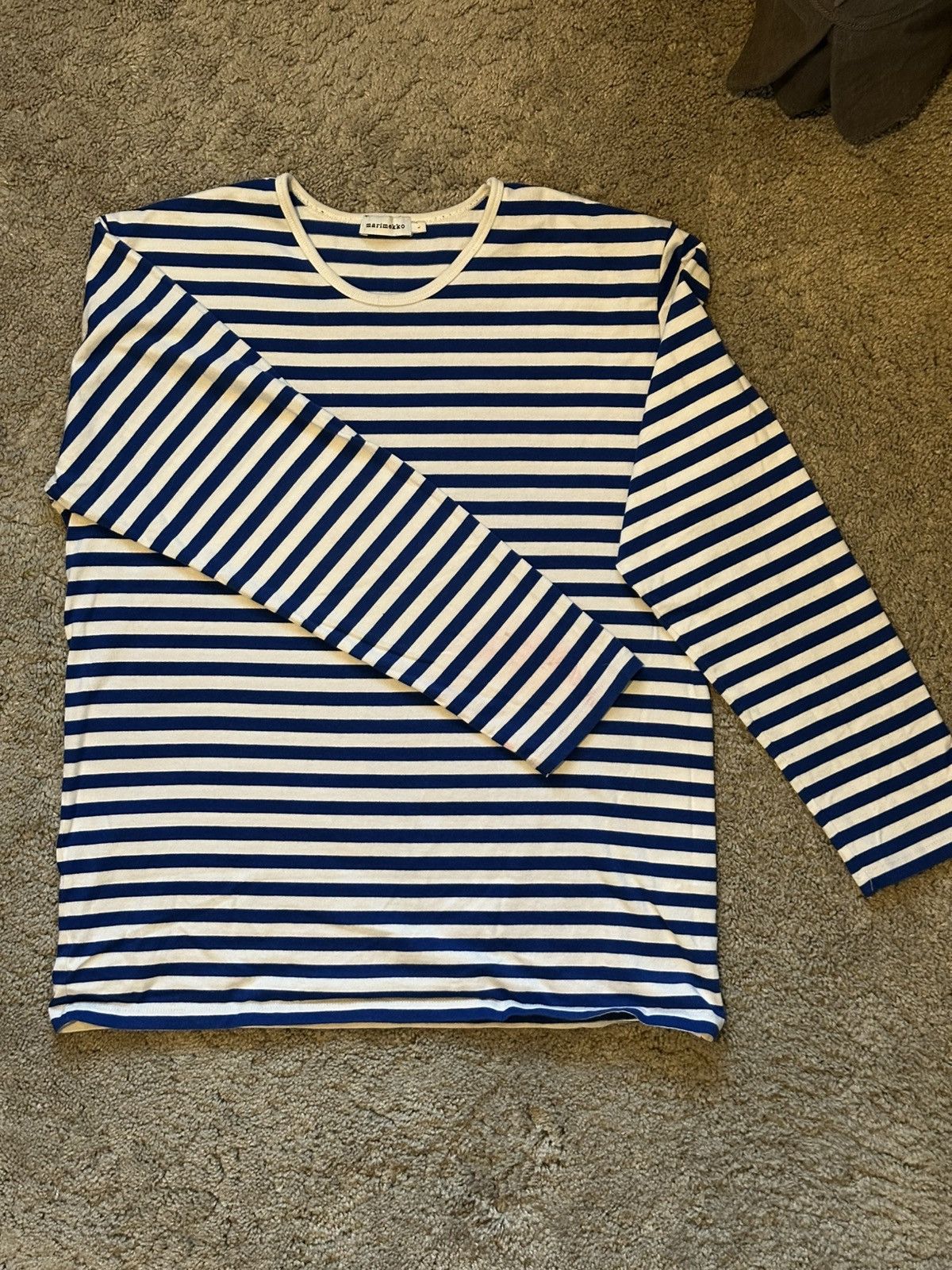 Marimekko Marimekko Blue White Stripe Long Sleeve Size US M / EU 48-50 / 2 - 1 Thumbnail