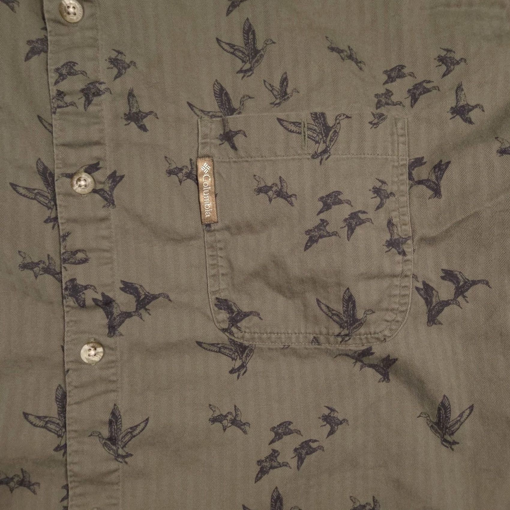 Vintage Columbia Shirt Mens 2XL Green Duck Print Button-Down Long Sleeve Casual Hunting Shirt Size US XXL / EU 58 / 5 - 4 Thumbnail