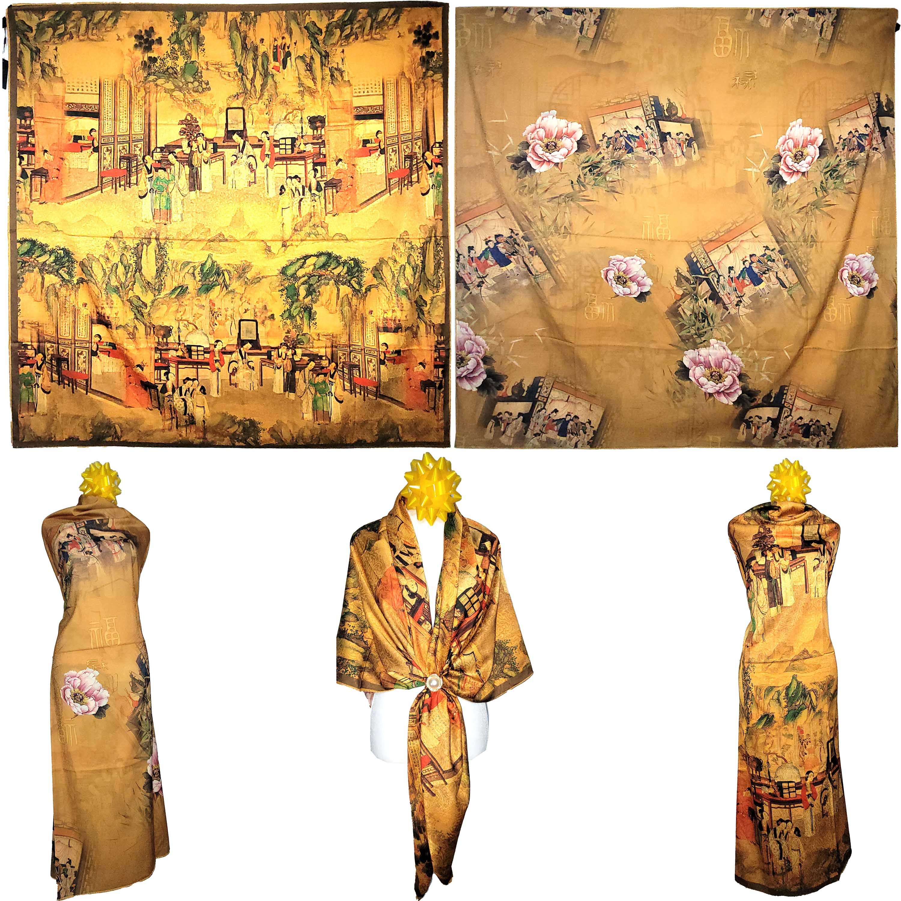 Other NWT Double Sided Silk Scarf 52"x52" Large Square Wrap 3248 Size ONE SIZE - 1 Thumbnail