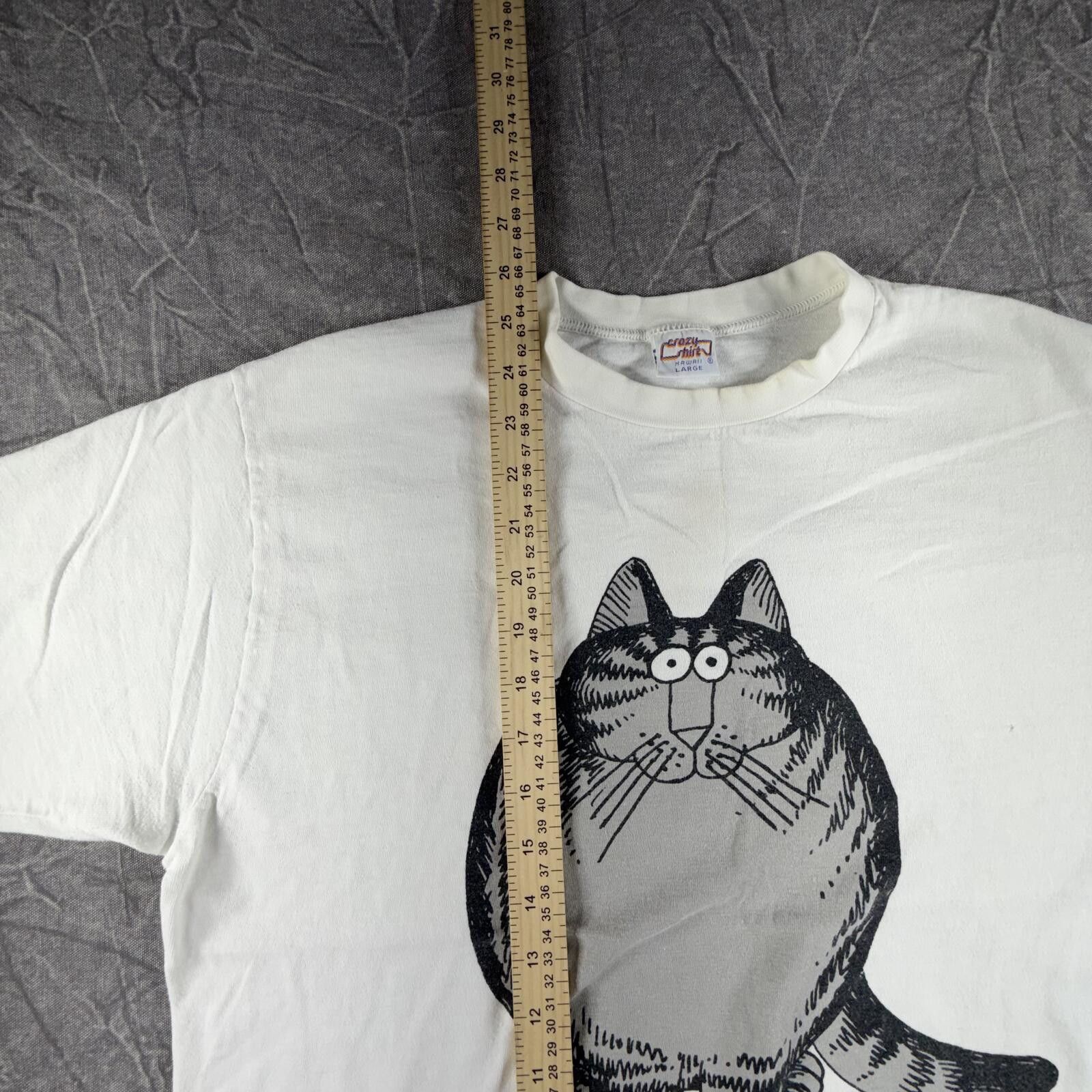 Other Crazy Shirt Shirt Men's L White Vintage 1978 Cat Print Size ONE SIZE - 2 Thumbnail