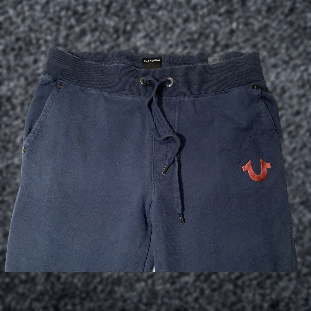 True Religion True Religion Pants Mens 2XL Blue Jogger Sweatpants Tapered Cuffs Logo Cotton Size US 39 - 1 Thumbnail