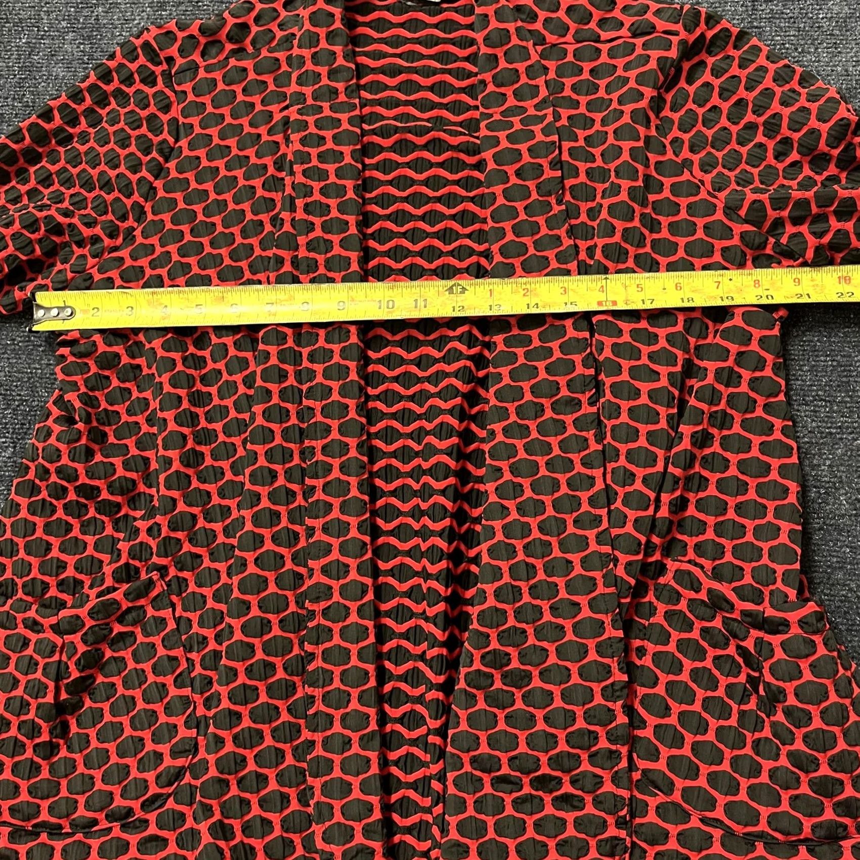 Vintage Peck & Peck Jacket Womens Large Red Black Geometric Textured Open Front Pockets Vintage No L Short Jacket Coat Casual Spring Summer Fall Womens Size L / US 10 / IT 46 - 6 Thumbnail