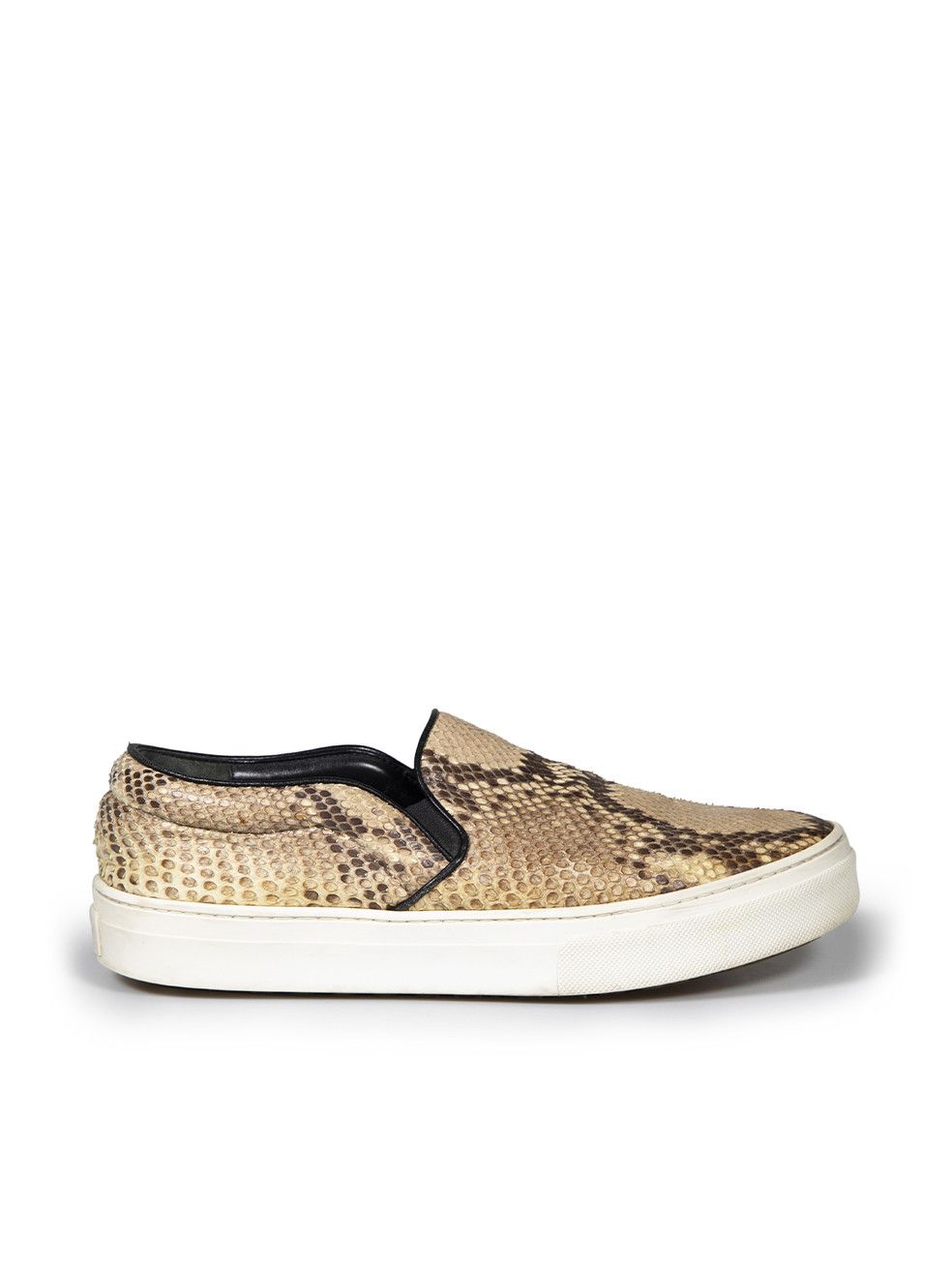 image of Celine Beige Snakeskin Leather Slip On Trainers Shoes, Women's (Size 8)