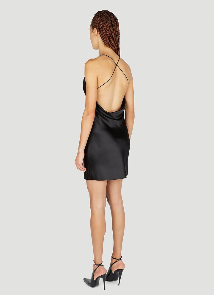 Saint Laurent Paris o1b1hav110525 730433 Cowl Dress in Silk in Black Size M / US 6-8 / IT 42-44 - 4 Thumbnail