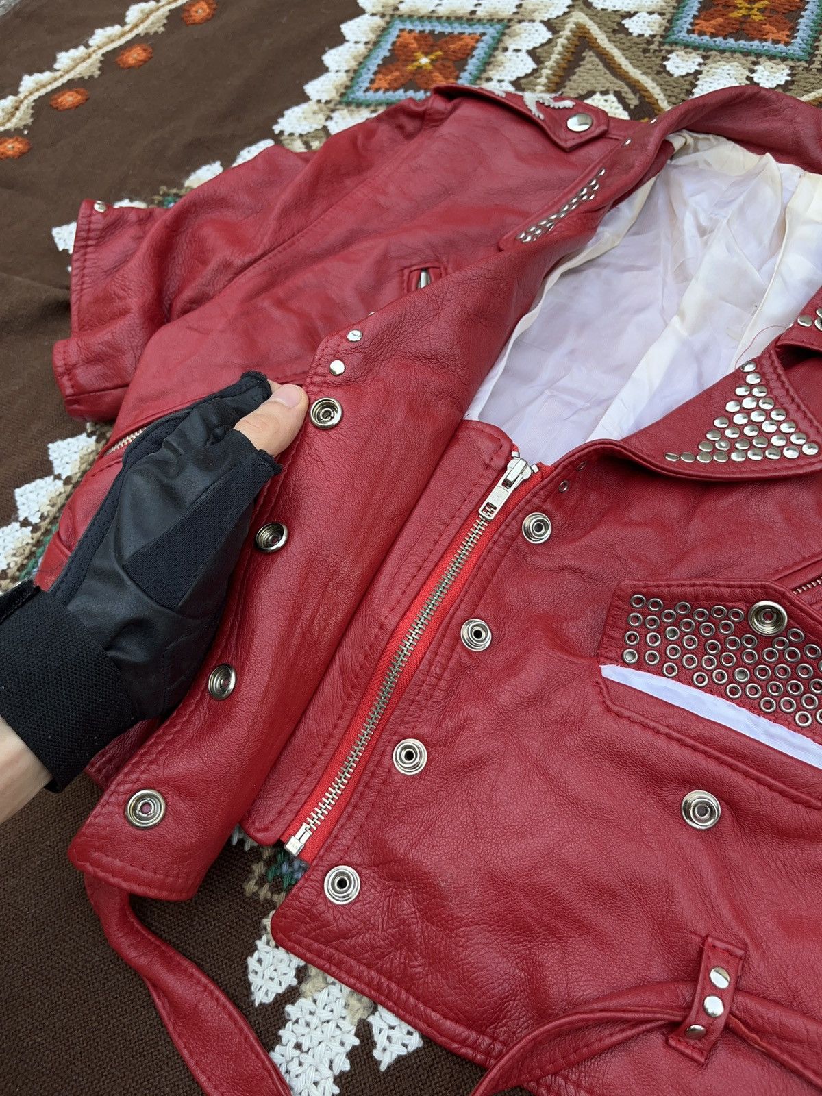 Seditionaries × Vintage Vintage 80s Studded Cropped Leather Jacket Punk Style Size L / US 10 / IT 46 - 6 Thumbnail