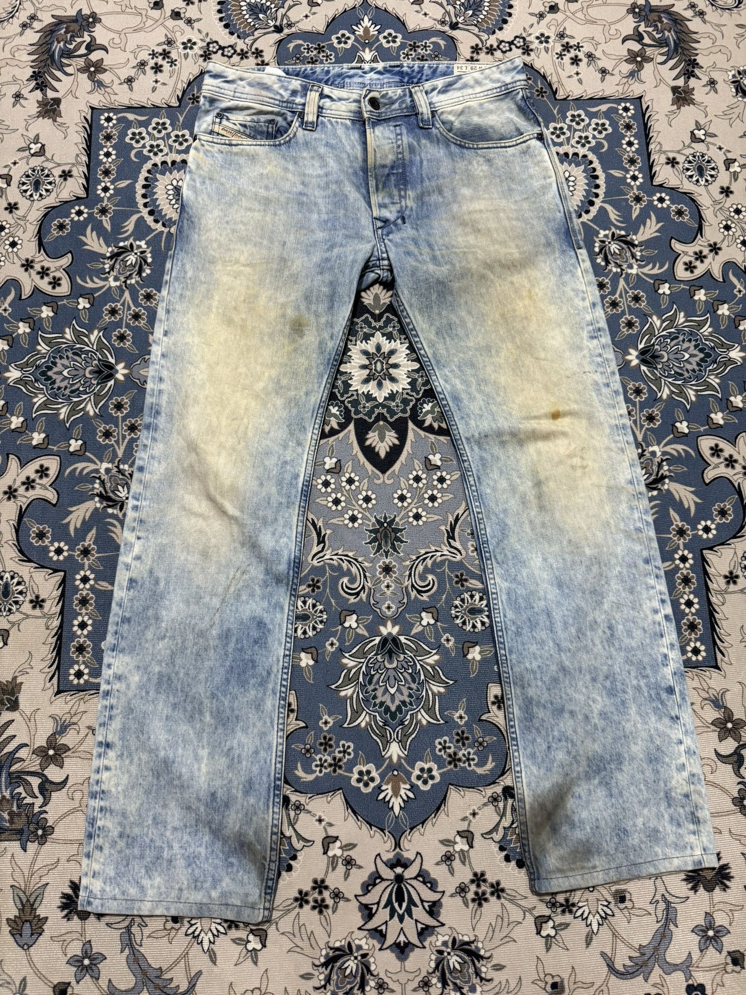 Diesel × Rusty Diesel Safado Rusty Acid Wash Denim Jeans Buttonfly Size US 29 - 1 Thumbnail