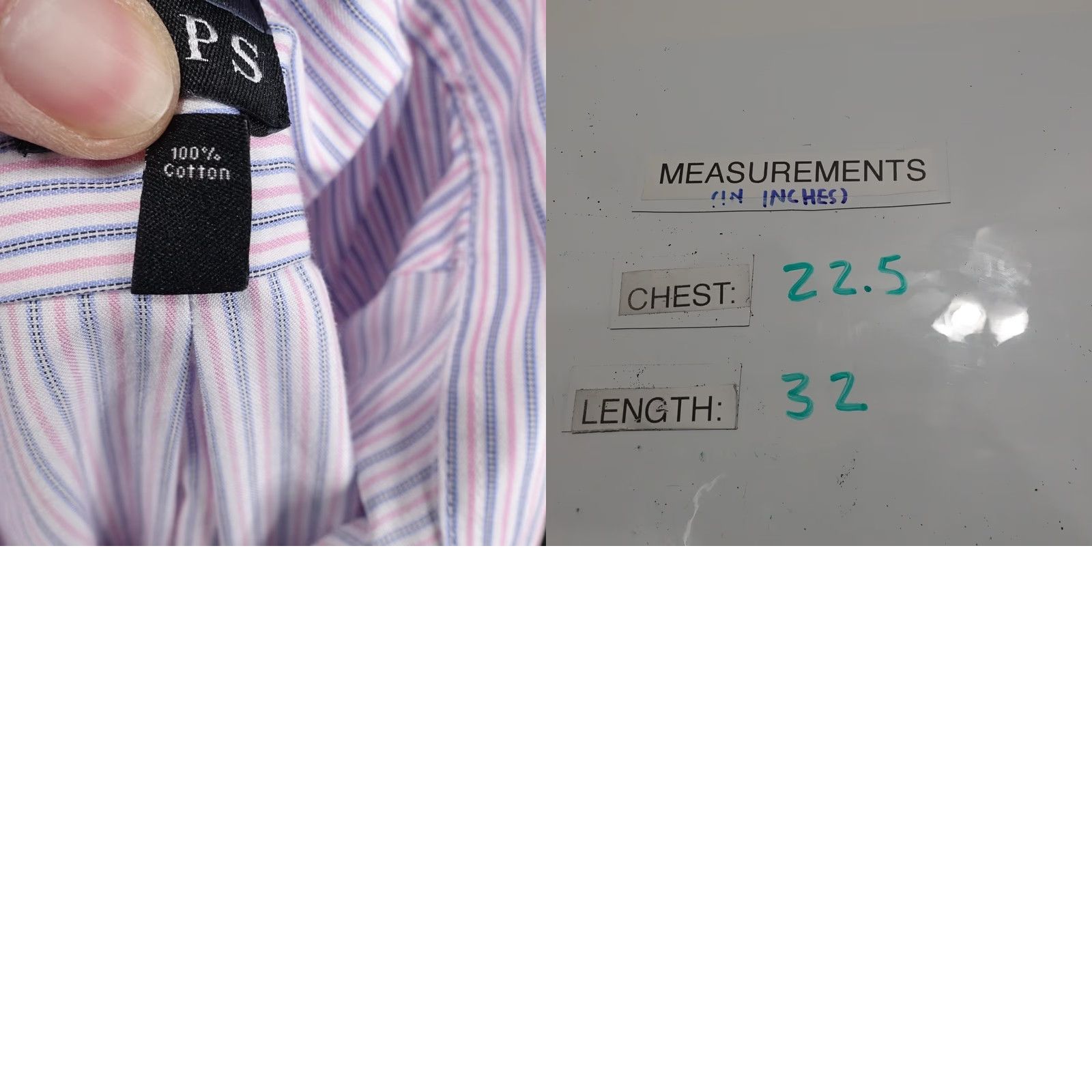 Chaps Chaps Dress Shirt Mens 15.5 32/33 Multicolor Striped Classic Fit Button Collar 100% Cotton Non-Iron Shirt Mens Size 42R - 8 Thumbnail