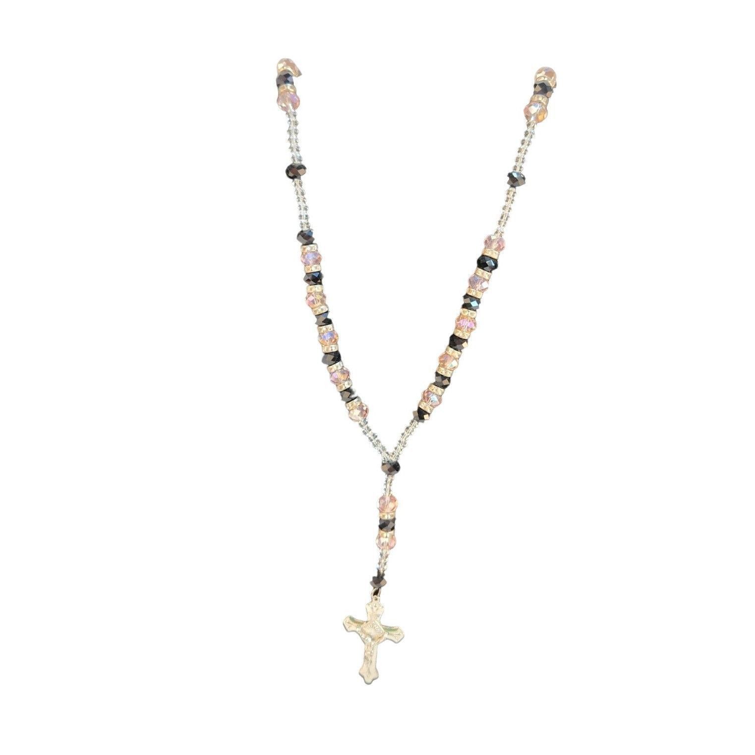 Other Multicolor Beaded Necklace Set With Rosary Cross & Stretch B Size ONE SIZE - 9 Thumbnail