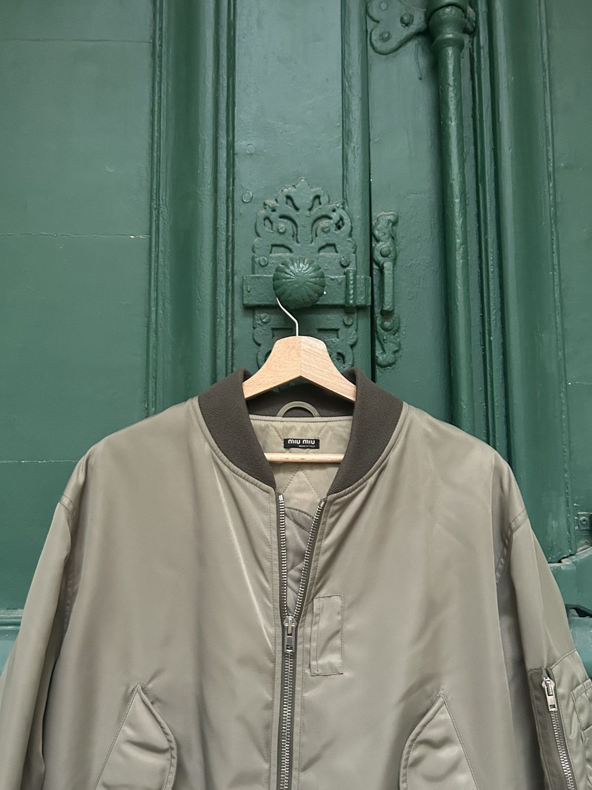 Miu Miu Miu Miu MA-1 Olive/Green Bomber Jacket [Unisex - Vintage ] Size US L / EU 52-54 / 3 - 4 Thumbnail