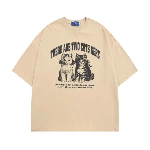 Japanese Brand Misa Vintage casual kitten print loose cotton T-shirt Size US M / EU 48-50 / 2 - 7 Thumbnail