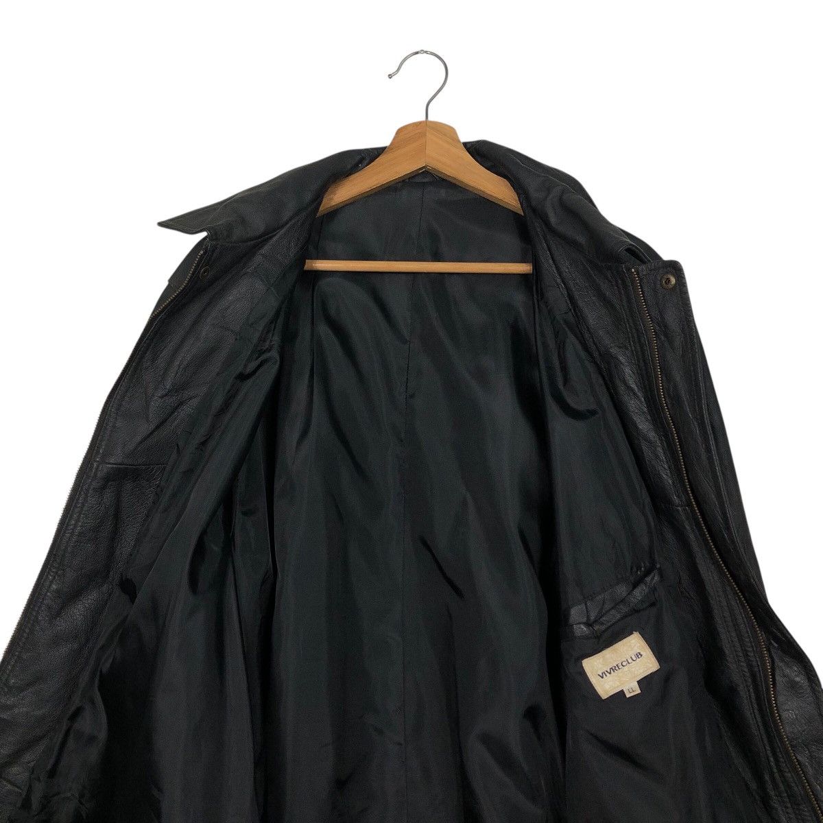 Japanese Brand 📌Rich Black Vintage Leather Jacket Vivreclub Issey Miyake Size US L / EU 52-54 / 3 - 15 Thumbnail