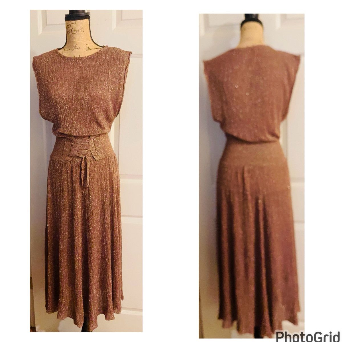 Mango Mango Golden Bronze Shimmer Dress Size XS / US 0-2 / IT 36-38 - 3 Thumbnail