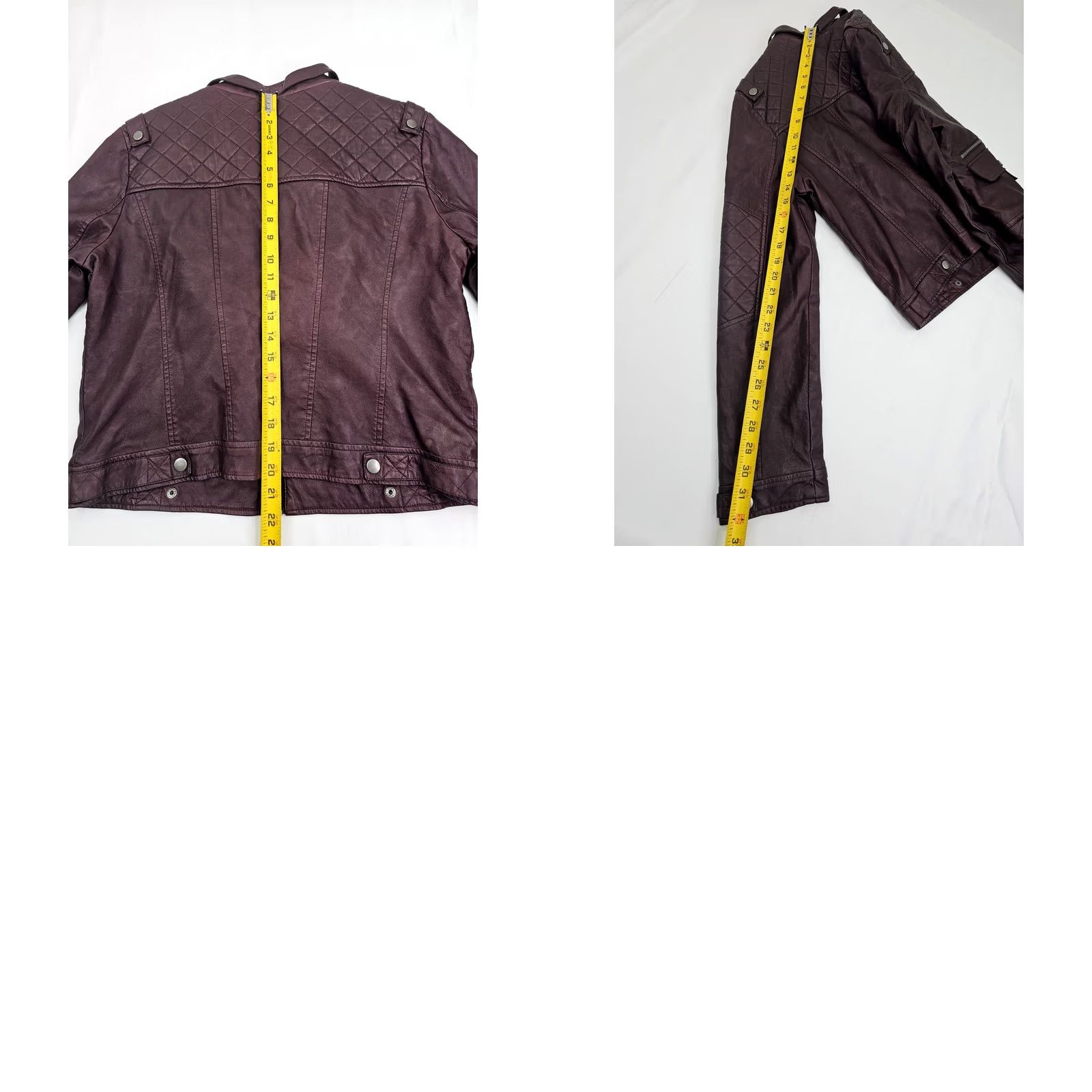 Blanc Noir Blanc Noir Faux Leather Moto Jacket Women XL Burgundy Wine Lined Full Zip, Short Sleeve? Size XL / US 12-14 / IT 48-50 - 8 Thumbnail