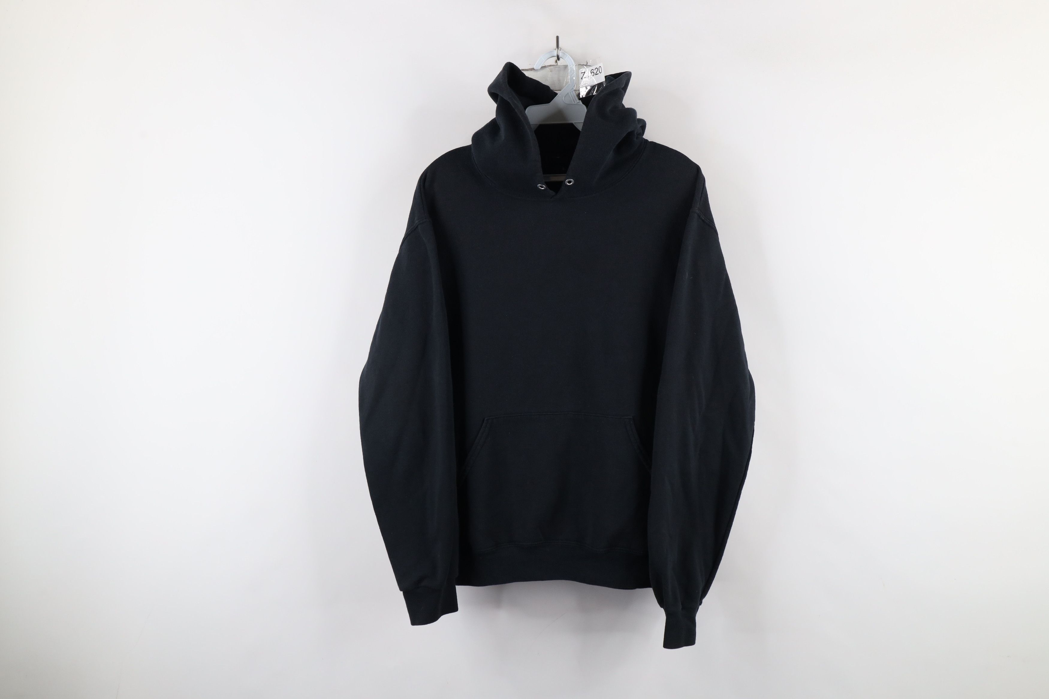 Vintage Vintage 90s Streetwear Faded Blank Hoodie Sweatshirt Black Size US S / EU 44-46 / 1 - 1 Thumbnail