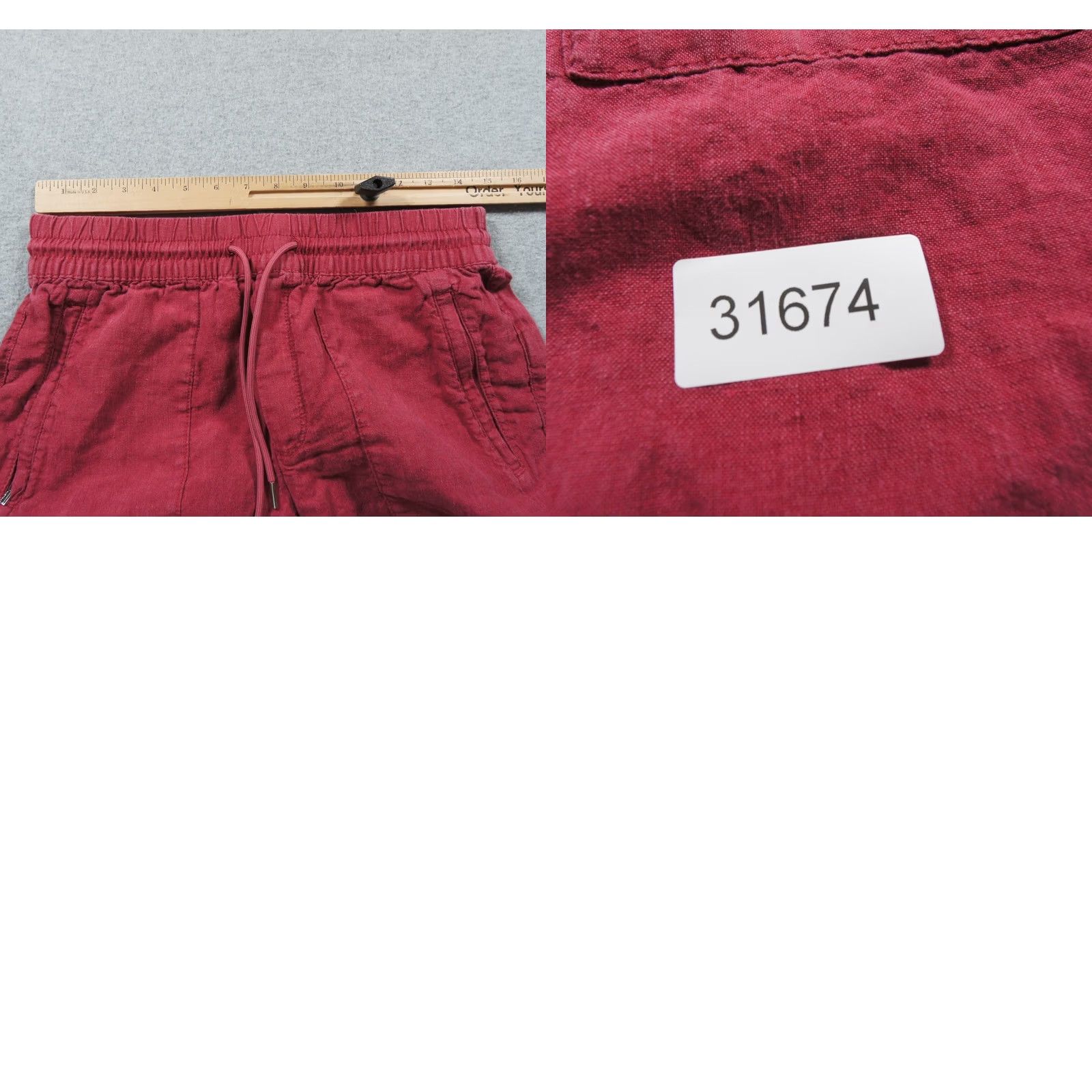 Athleta Athleta Pants Womens 6 Red Jogger Linen Drawstring Casual Lounge Ladies Size 28" / US 6 / IT 42 - 9 Thumbnail